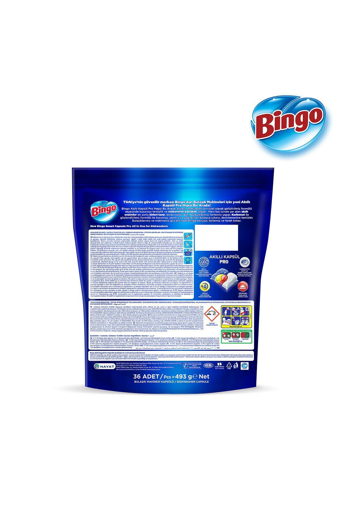 Bingo Akıllı Kapsül Pro Bulaşık Makinesi Deterjanı Tableti 50 Li