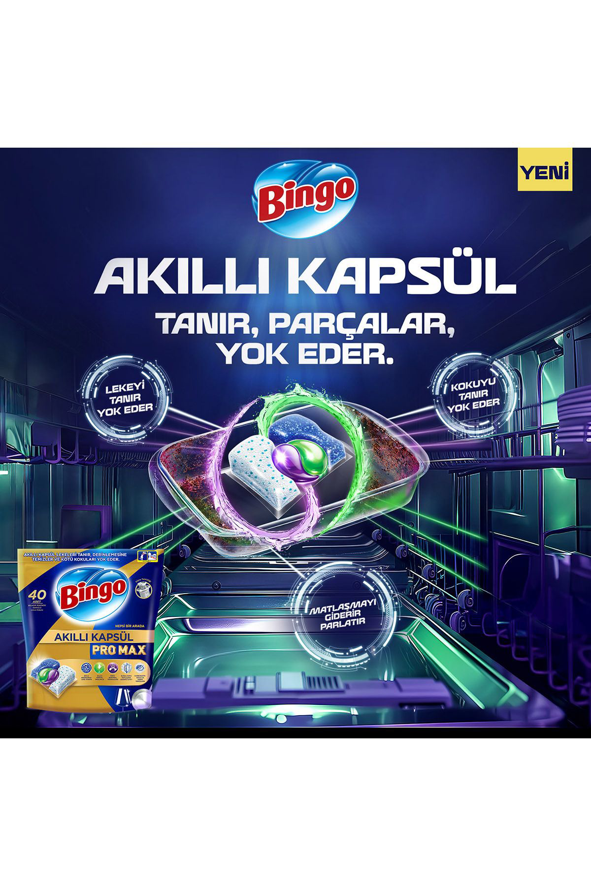 Bingo Akıllı Kapsül Pro Max Bulaşık Makinesi Deterjanı Tableti 60