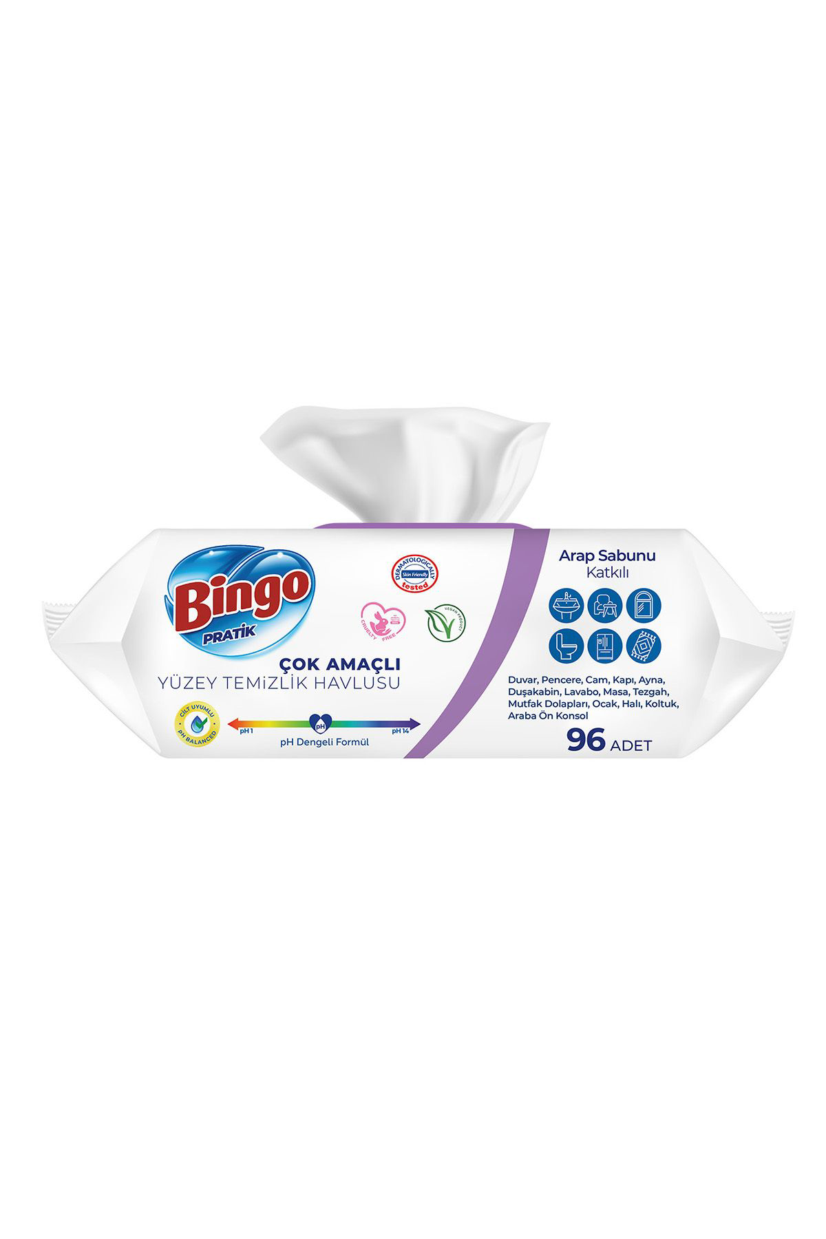 Bingo  Pratik Yüzey Temizlik Havlusu Arap Sabunu Katkili Lavanta 9