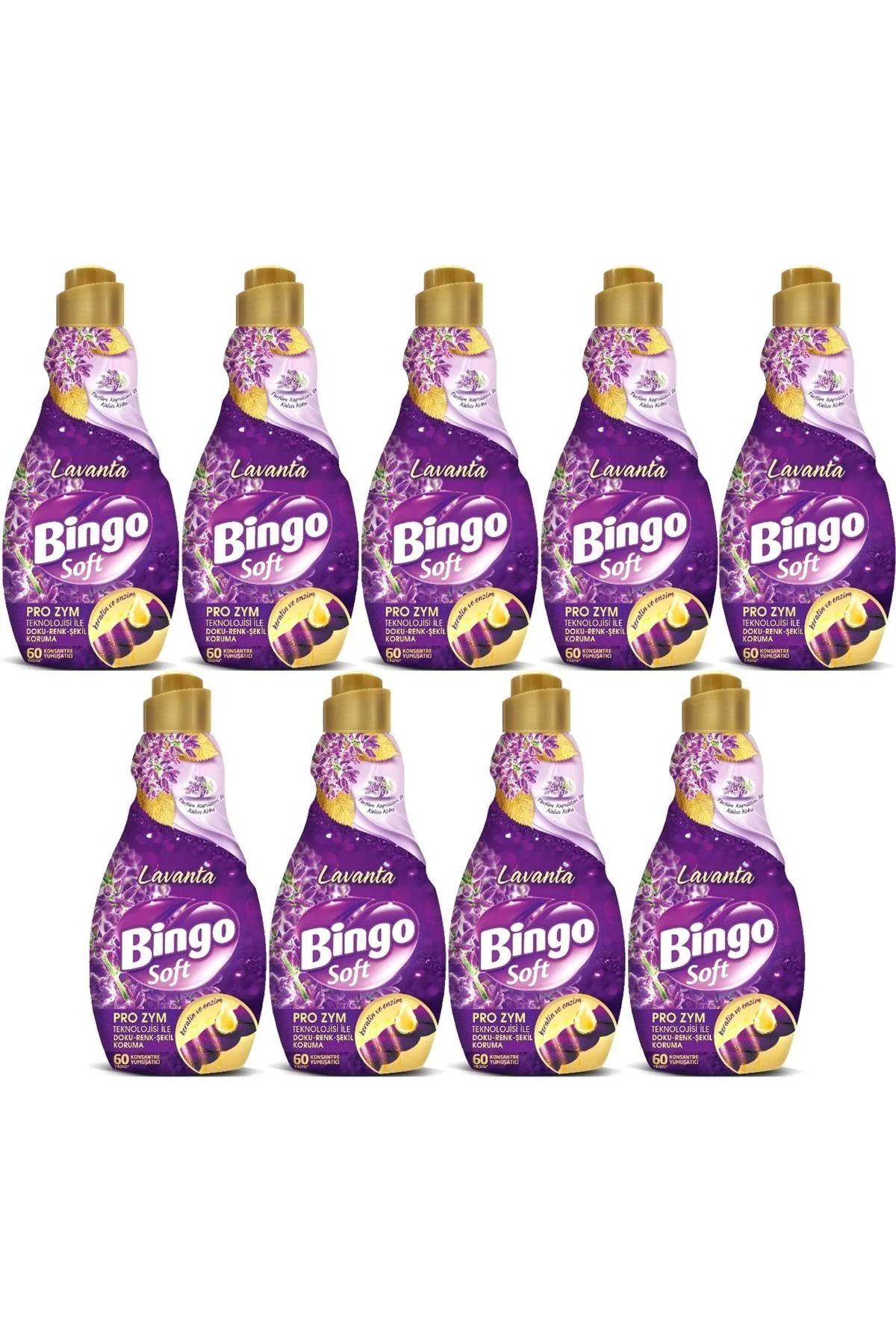 BİNGO Soft Çamaşır Yumuşatıcı Konsantre 1440ML Lavanta (9 Lu Set)