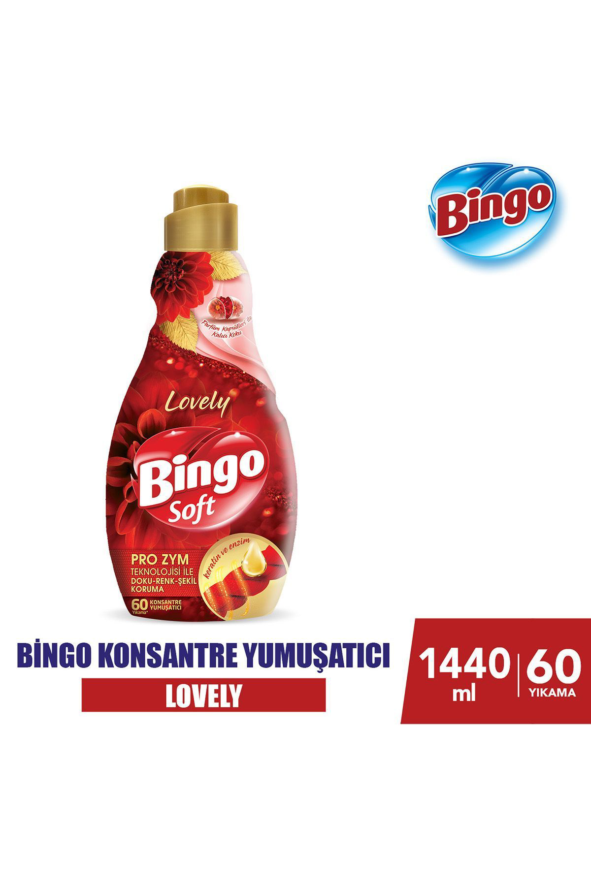Bingo Soft Konsantre Çamaşır Yumuşatıcısı Lovely 1440 ml X 4 Adet