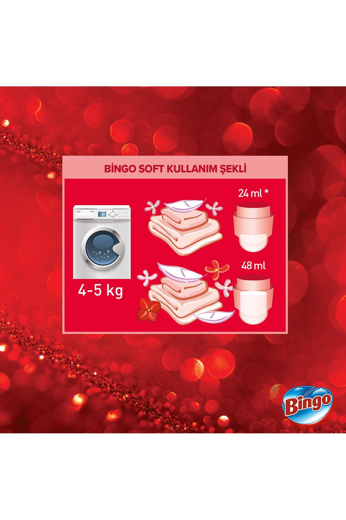 Bingo Soft Konsantre Çamaşır Yumuşatıcısı Lovely 1440 ml X 4 Adet