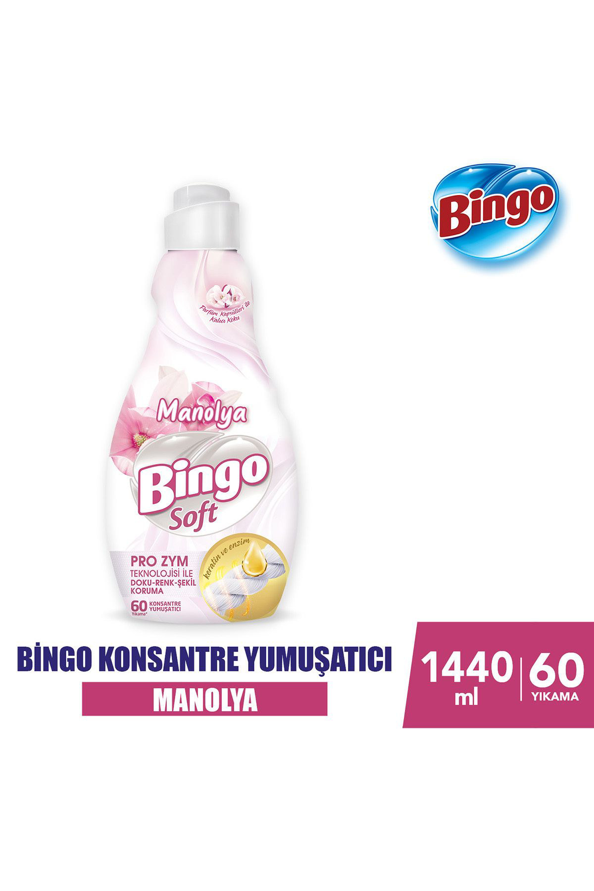 Bingo Soft Konsantre Çamaşır Yumuşatıcısı Manolya 1440 ml X 6 Ade