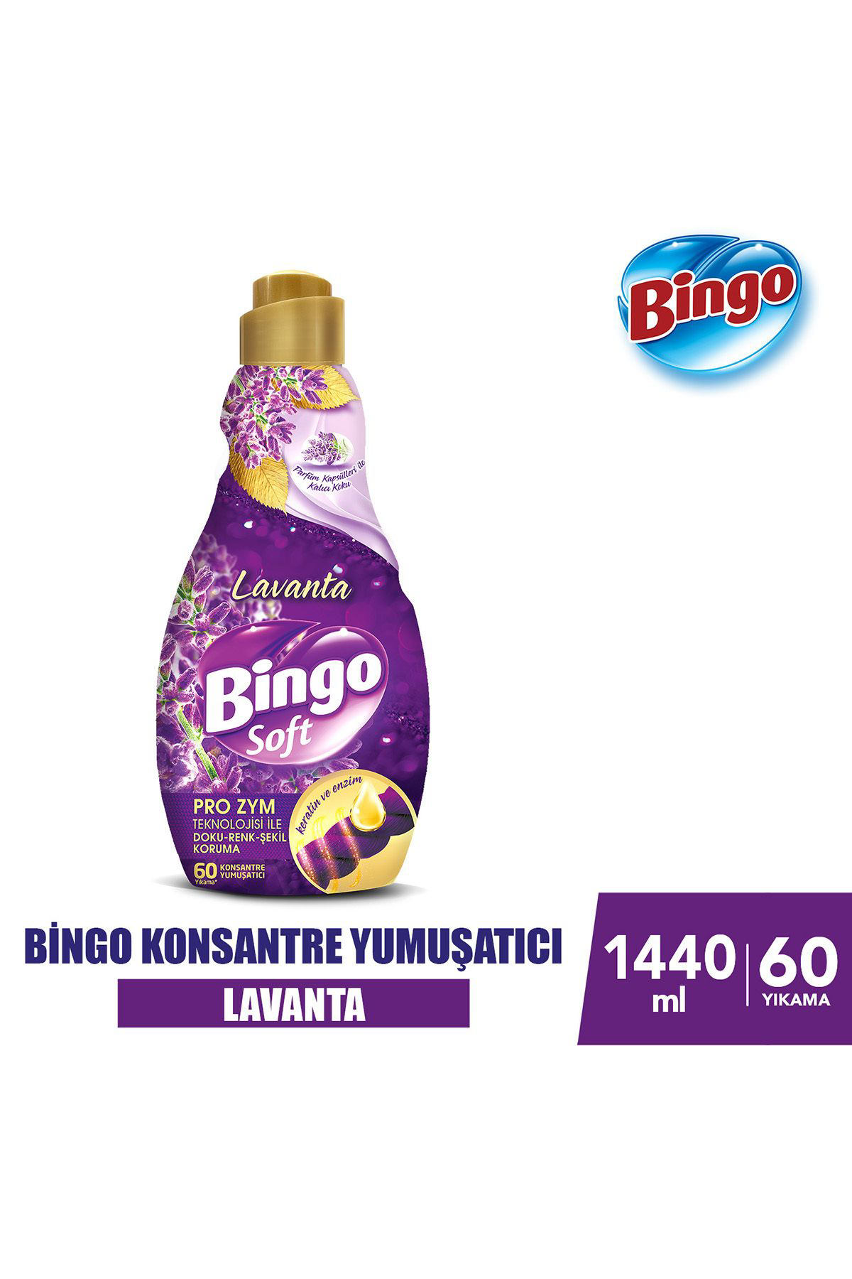 BİNGO Soft Konsantre Çamaşır Yumuşatıcısı Lavanta 1440 ml X 6 Ade
