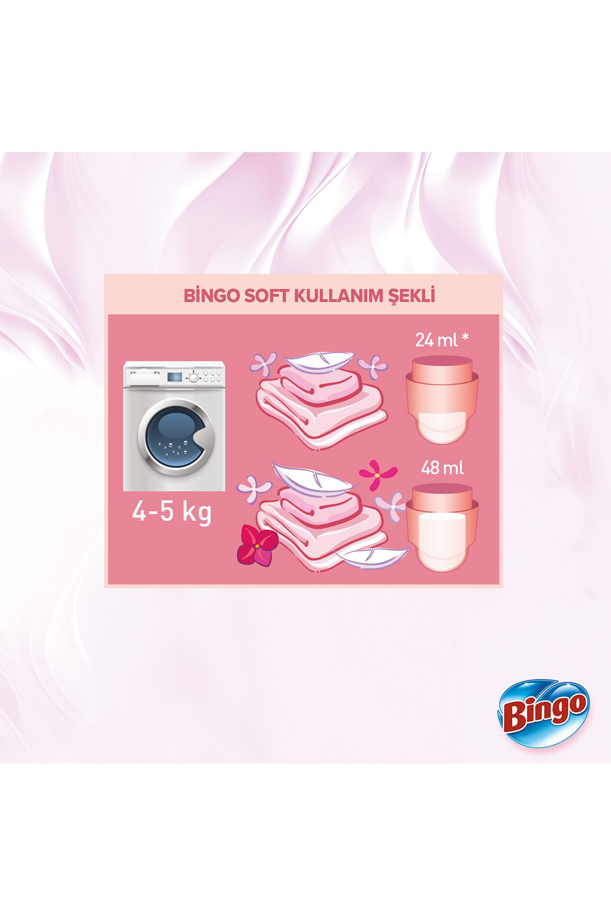 Bingo  Soft Konsantre Çamaşır Yumuşatıcısı Manolya 1440 Ml X 4 Ade