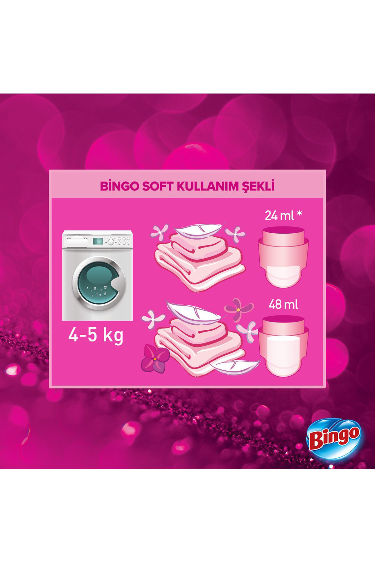 Bingo Soft Konsantre Çamaşır Yumuşatıcısı Begonvil 1440 ml X 6 Ad