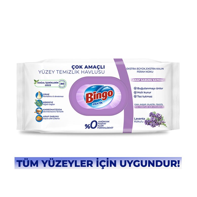 Bingo Yüzey Temizlik Havlusu 96 Adet Arap Sabunlu Bingo Yüzey Temizlik Havlusu 96 Adet Arap Sabunlu