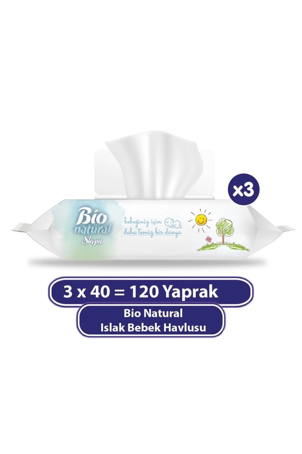 Bio Natural Islak Havlu Mendil 3x40 120 Yaprak