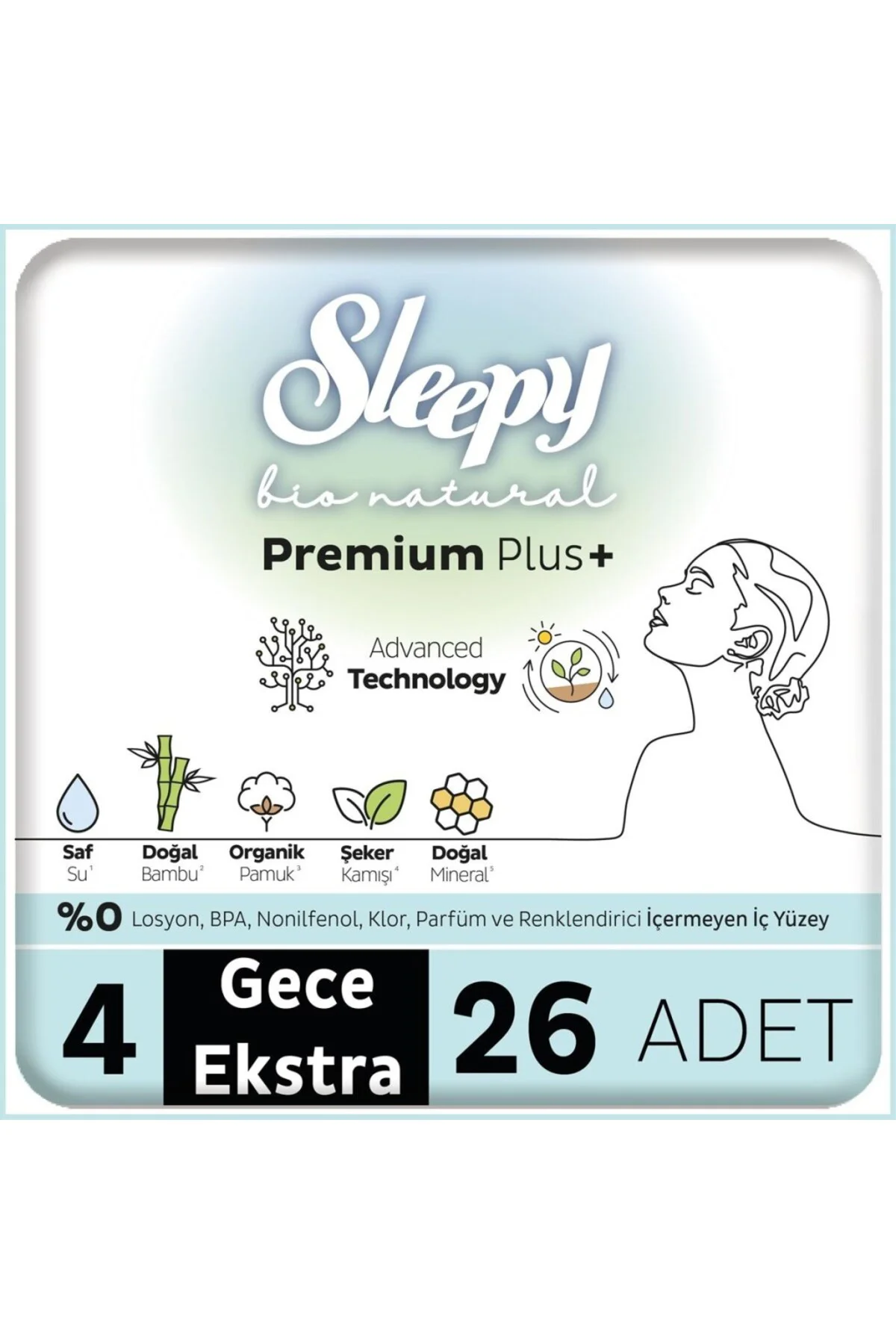 Bio Natural Premium Plus Mega Ekstra Gece Ped 26 Adet