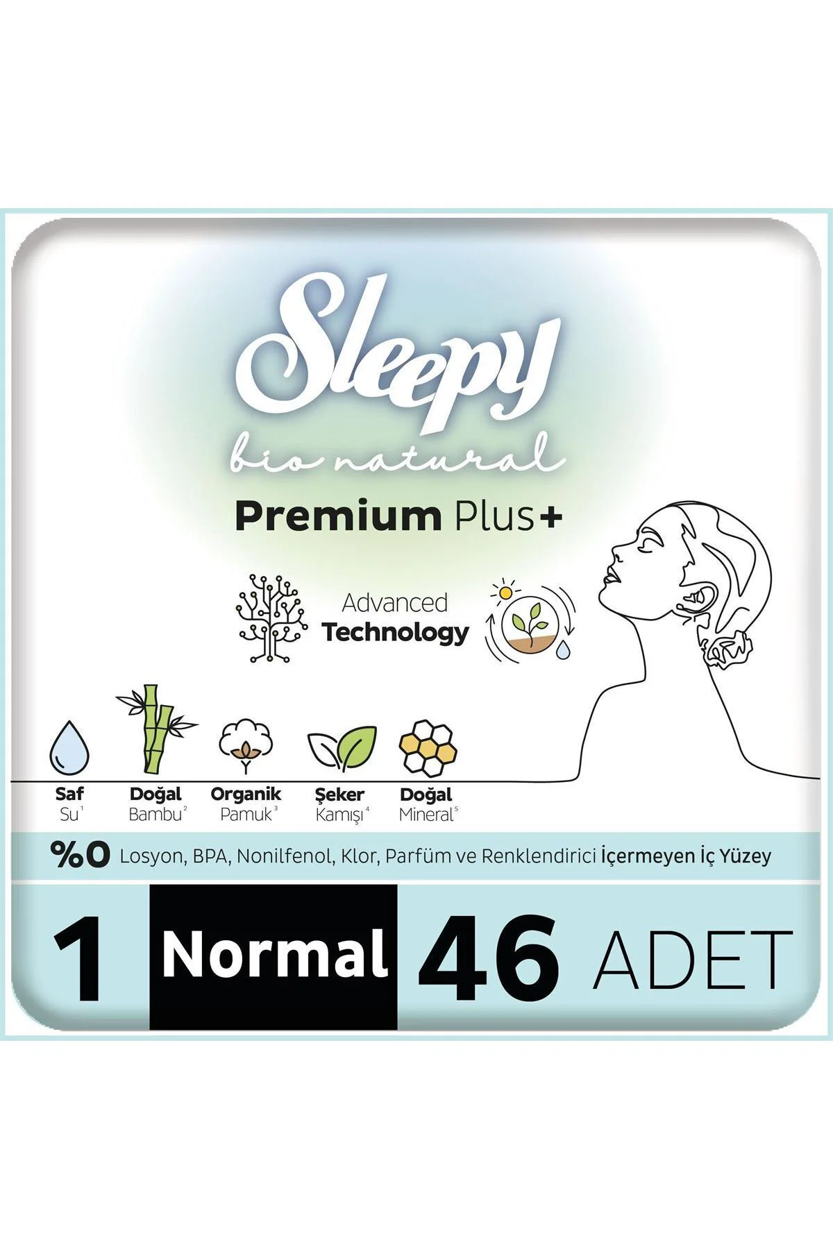 Bio Natural Premium Plus Hijyenik Ped Mega Paket Normal 46 Adet