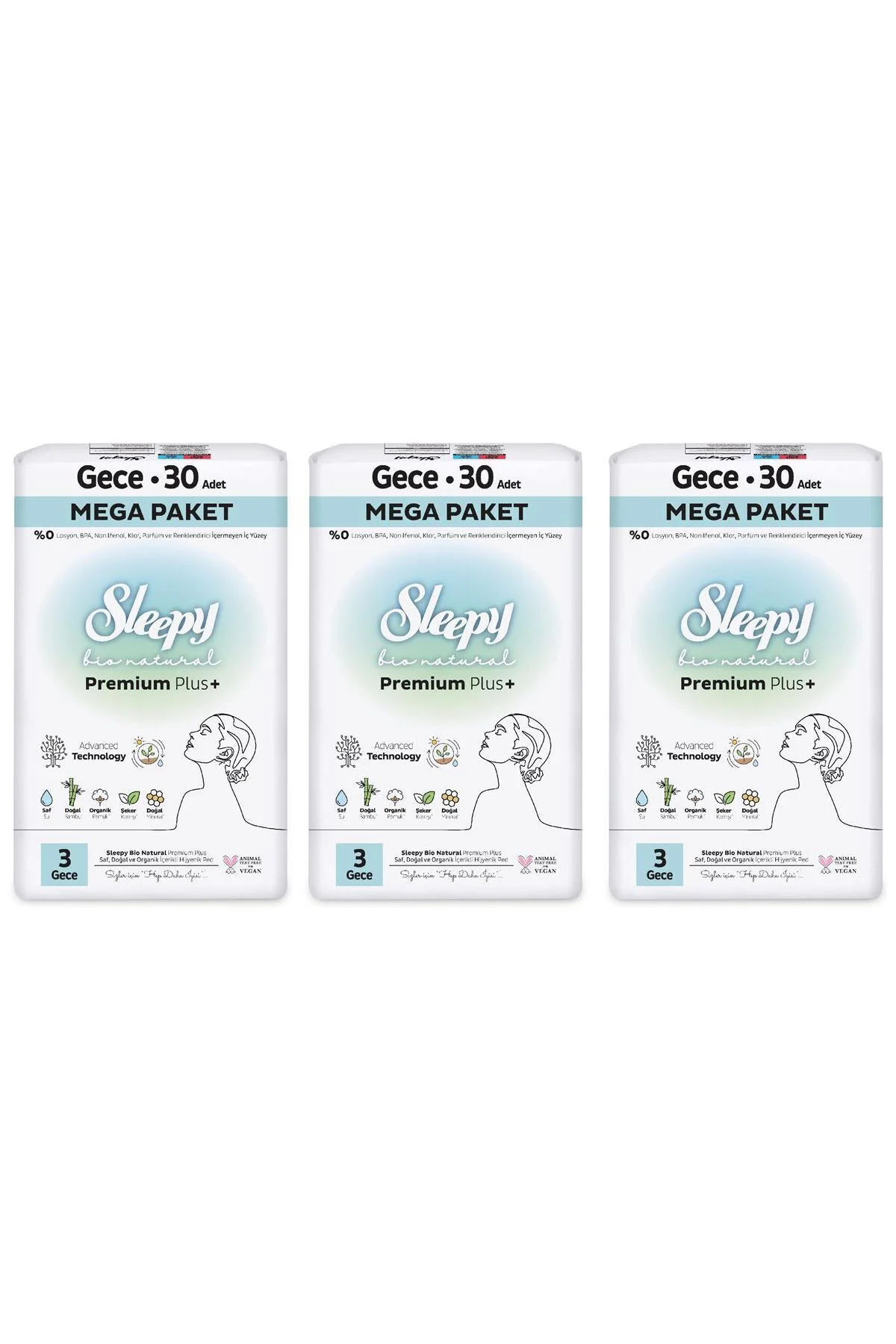 Bio Natural Premium Plus Hijyenik Ped Mega Paket Gece 30X3 (90 Adet) Fiyatı, Yorumları ve Özellikleri