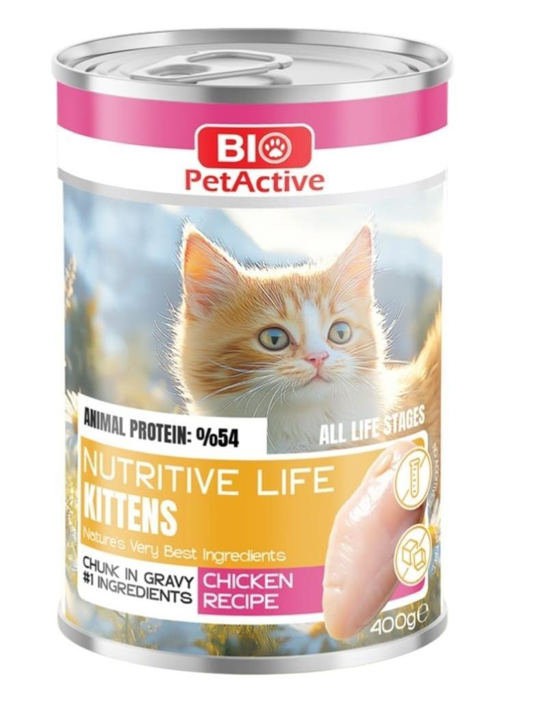 Bio PetActive Nutritive Life Tavuklu Yavru Kedi Konservesi 400 Gr