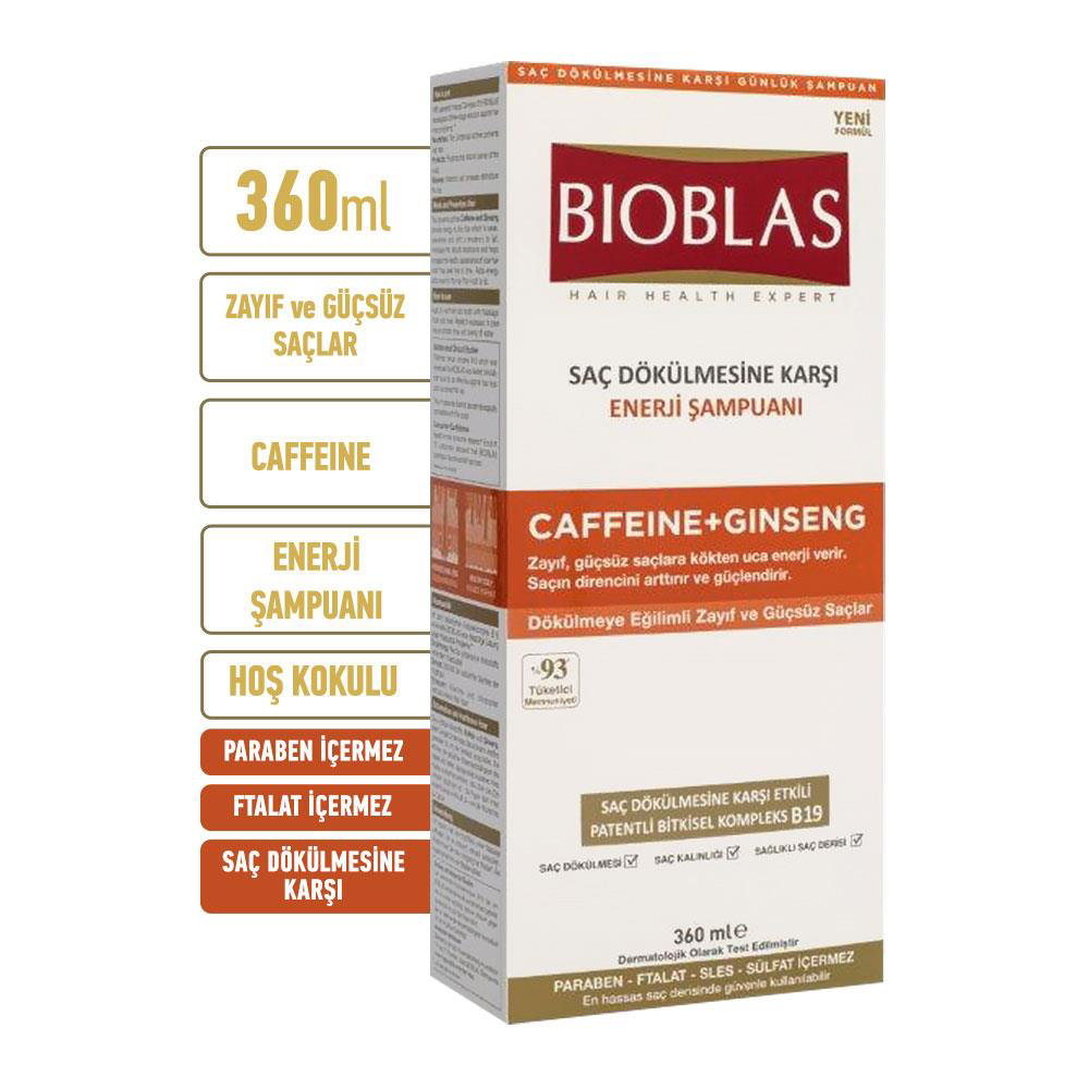 Bioblas Şampuan Saç Dökülmesine Karşı Caffeine+ Ginseng 360ml Bioblas Şampuan Saç Dökülmesine Karşı Caffeine+ Ginseng 360ml