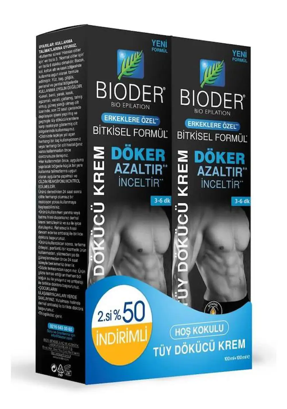 Bioder Tüy Dökücü Krem Erkek 100 ml 2'li 8680512630432