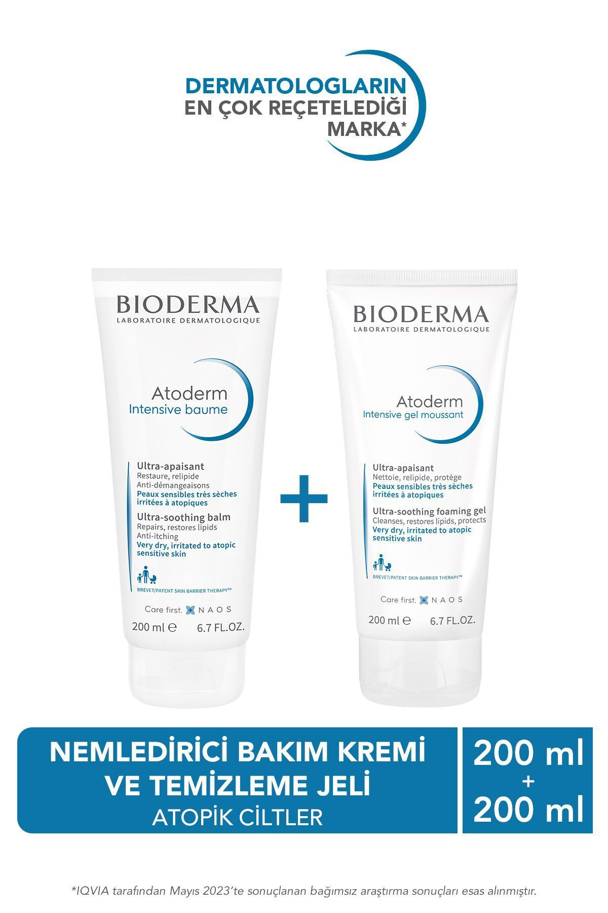 Bioderma Atoderm Intensive Balm 200 ml & Atoderm Intensive Foamin