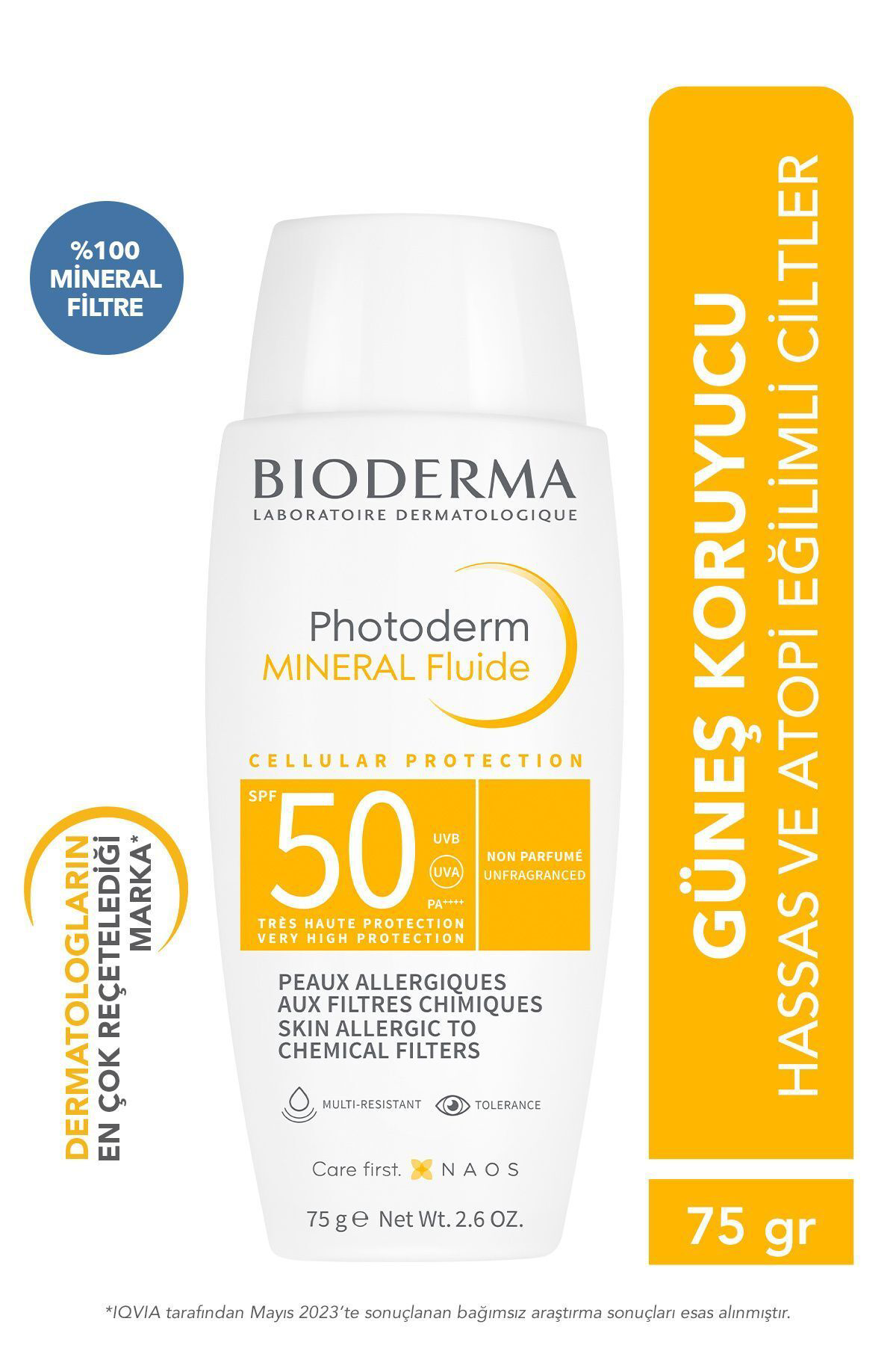 Bioderma Photoderm Mineral Fluid SPF50+ 75 gr