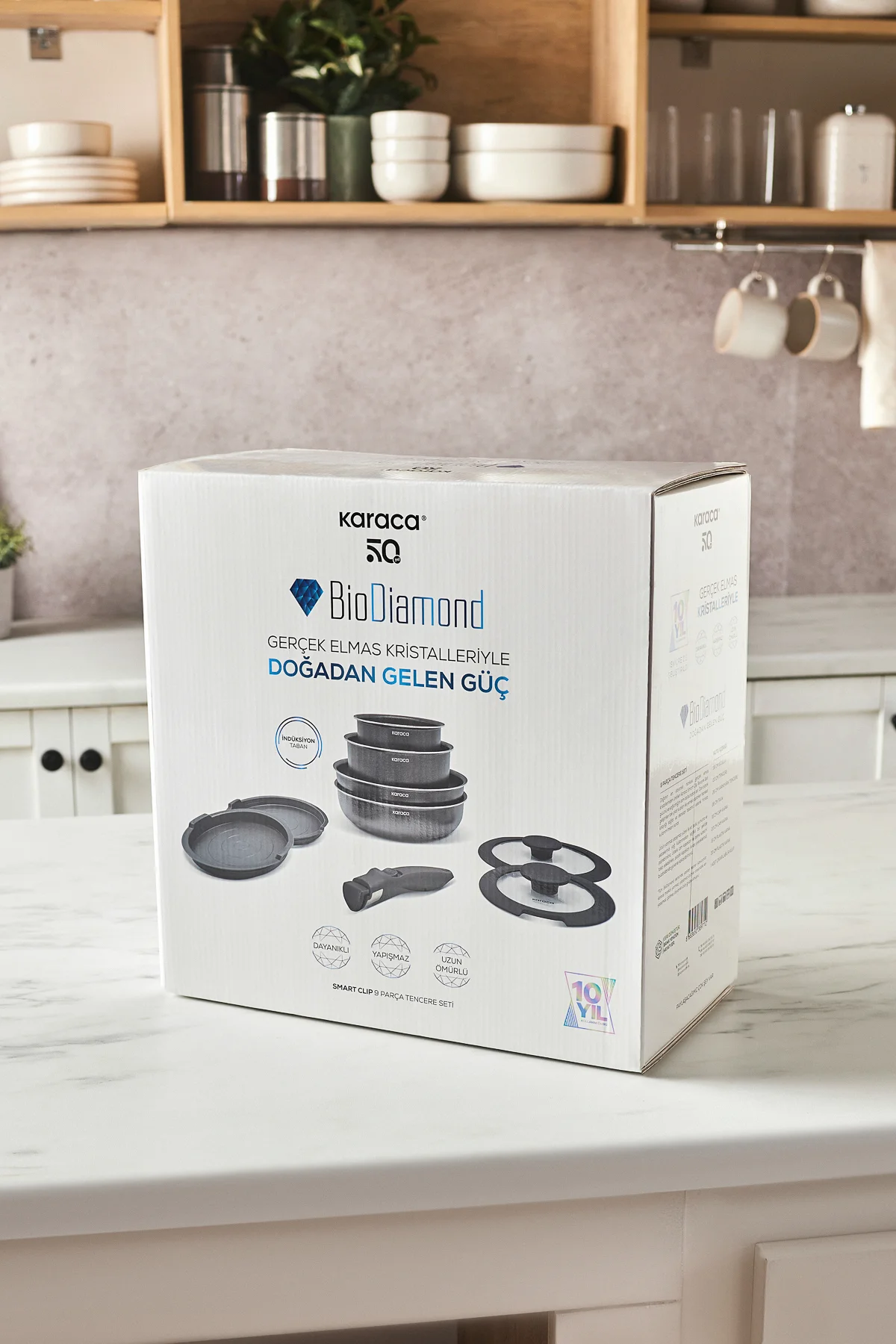 Biodiamond Smart Clip Çıkarılabilir Saplı İndüksiyon Tabanlı 9 Parça Tencere / Tava Seti
