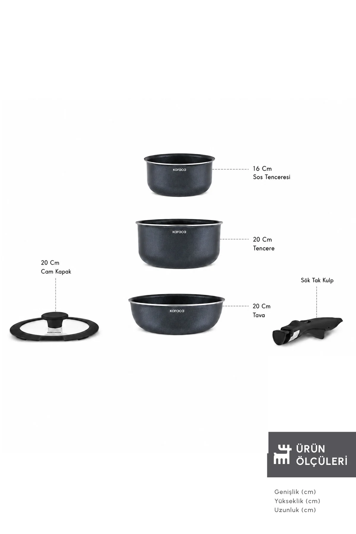 Biodiamond Smart Clip Çıkarılabilir Saplı İndüksiyon Tabanlı 5 Parça Tencere / Tava Seti Biodiamond Smart Clip Çıkarılabilir Saplı İndüksiyon Tabanlı 5 Parça Tencere / Tava Seti - Görsel 2