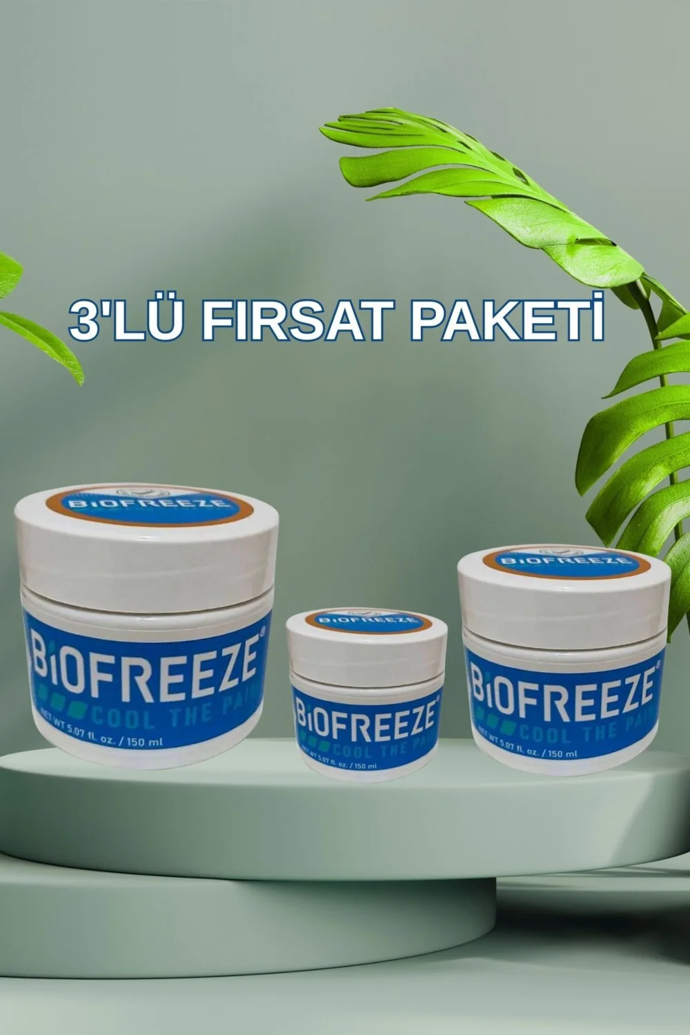Biofreeze Kremi 150 ml x 3 Adet – Etkili Kas ve Eklem Ağrısı İçin Soğutucu Krem