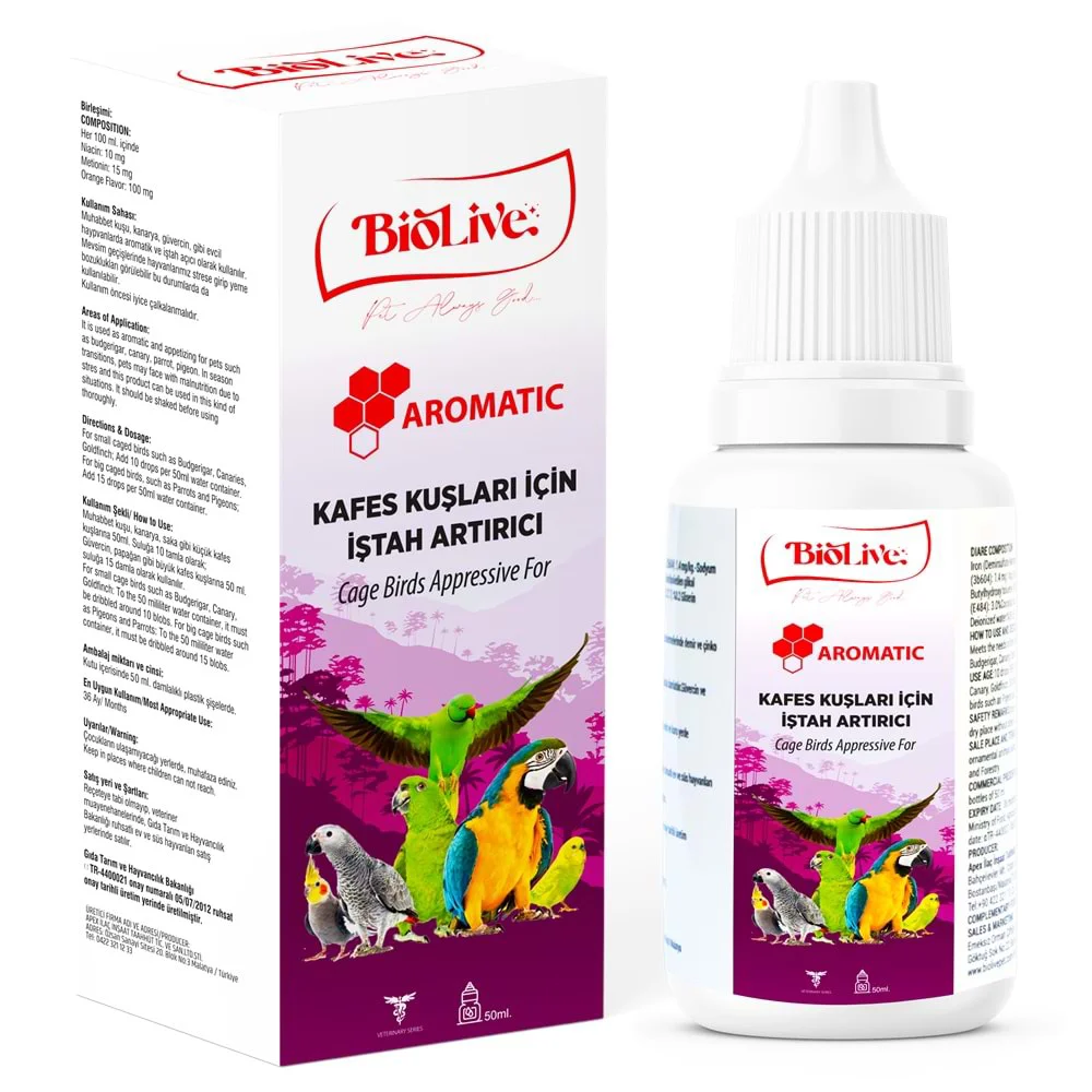 Biolive Aromatic Kuşlar İçin Mineral İstah Açıcı min 50ml