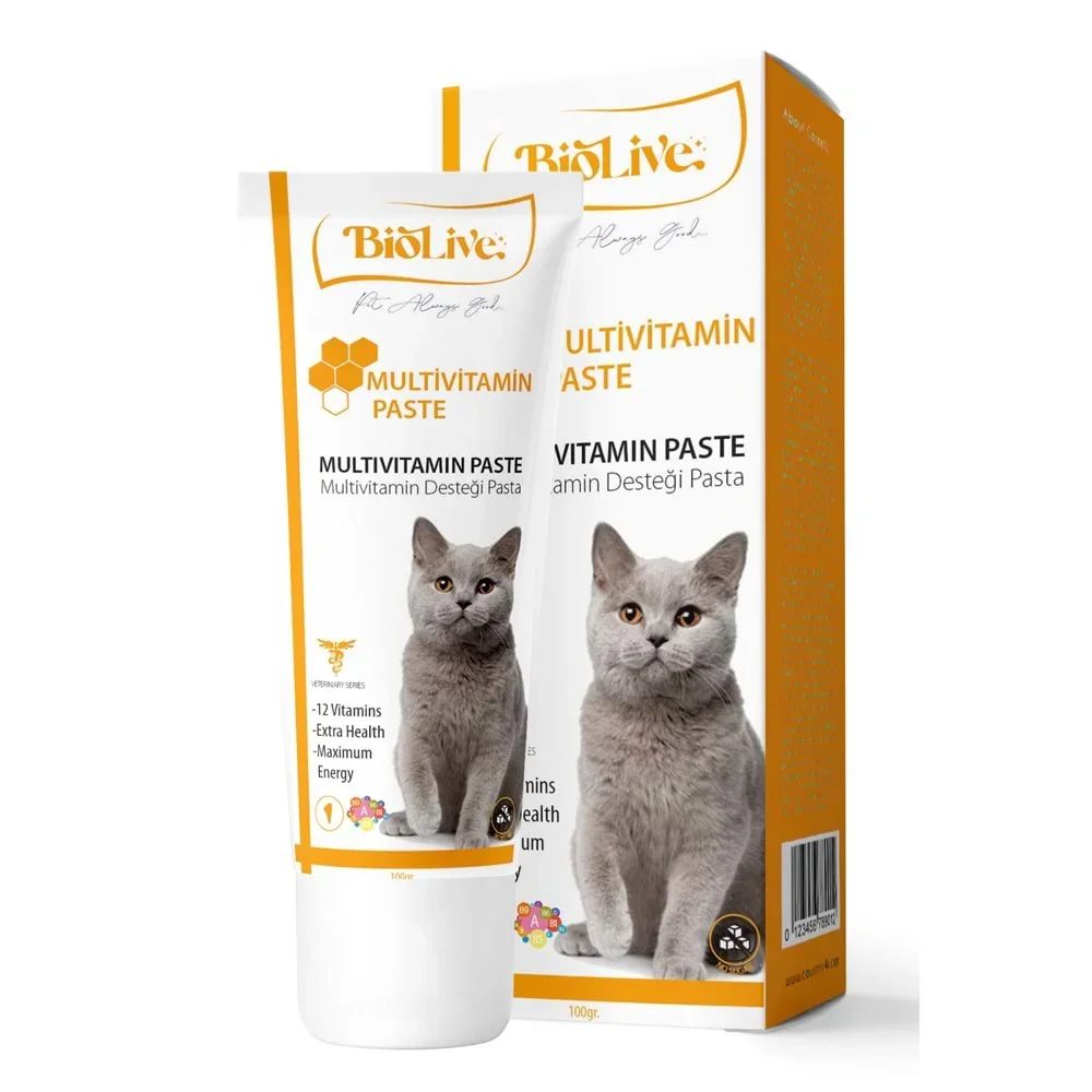 Biolive Kediler İçin Multivitamin Paste 100gr Biolive Kediler İçin Multivitamin Paste 100gr