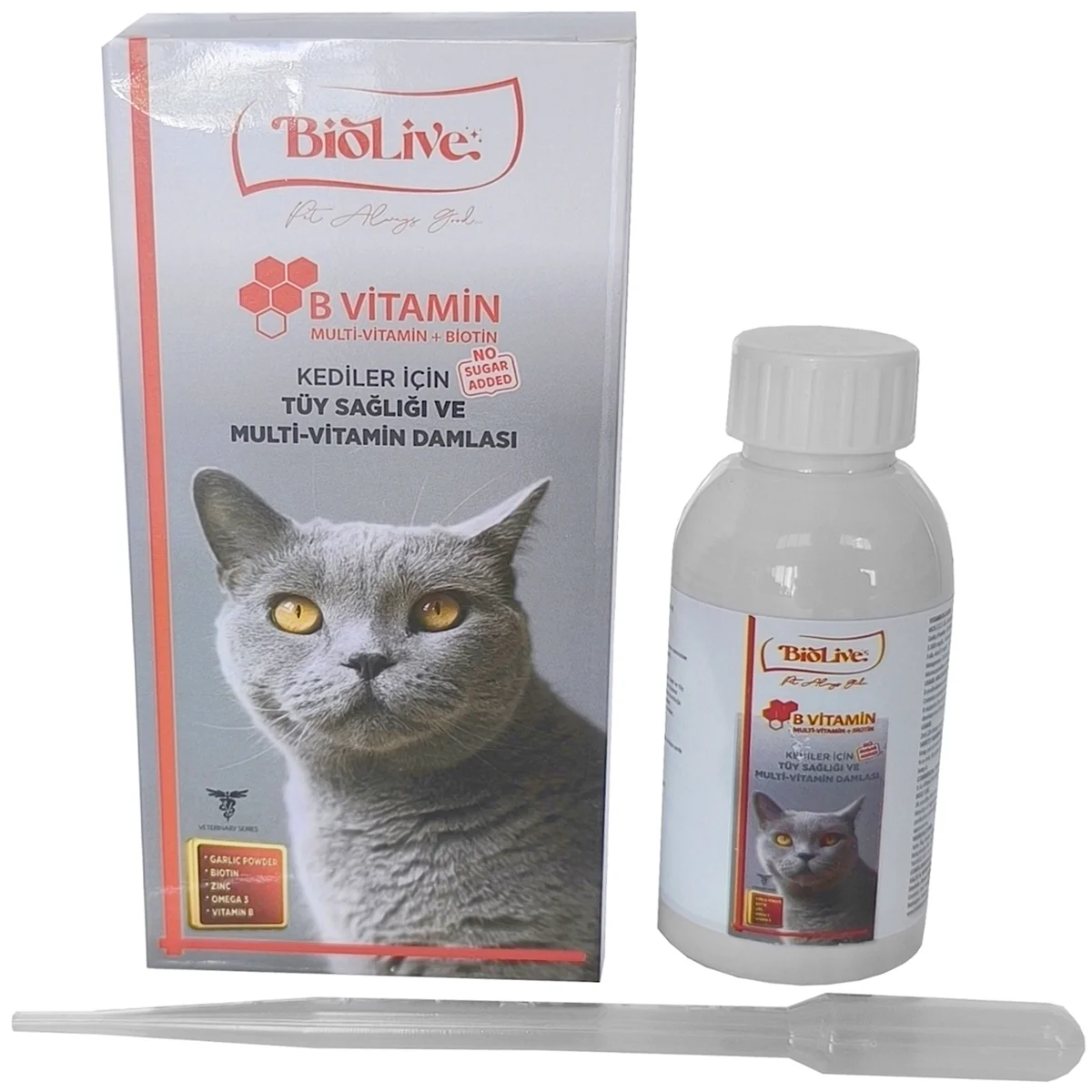 Biolive Kediler İçin B min+Multimin Tüy Sağlığı Likit min 100ml Biolive Kediler İçin B min+Multimin Tüy Sağlığı Likit min 100ml