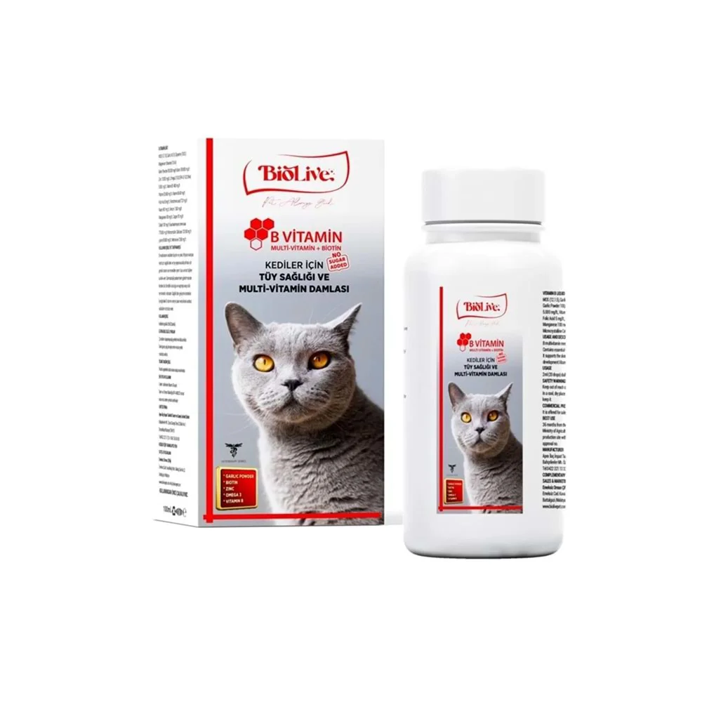 Biolive Kediler İçin B min+Multimin Tüy Sağlığı Likit min 100ml Biolive Kediler İçin B min+Multimin Tüy Sağlığı Likit min 100ml - Görsel 2