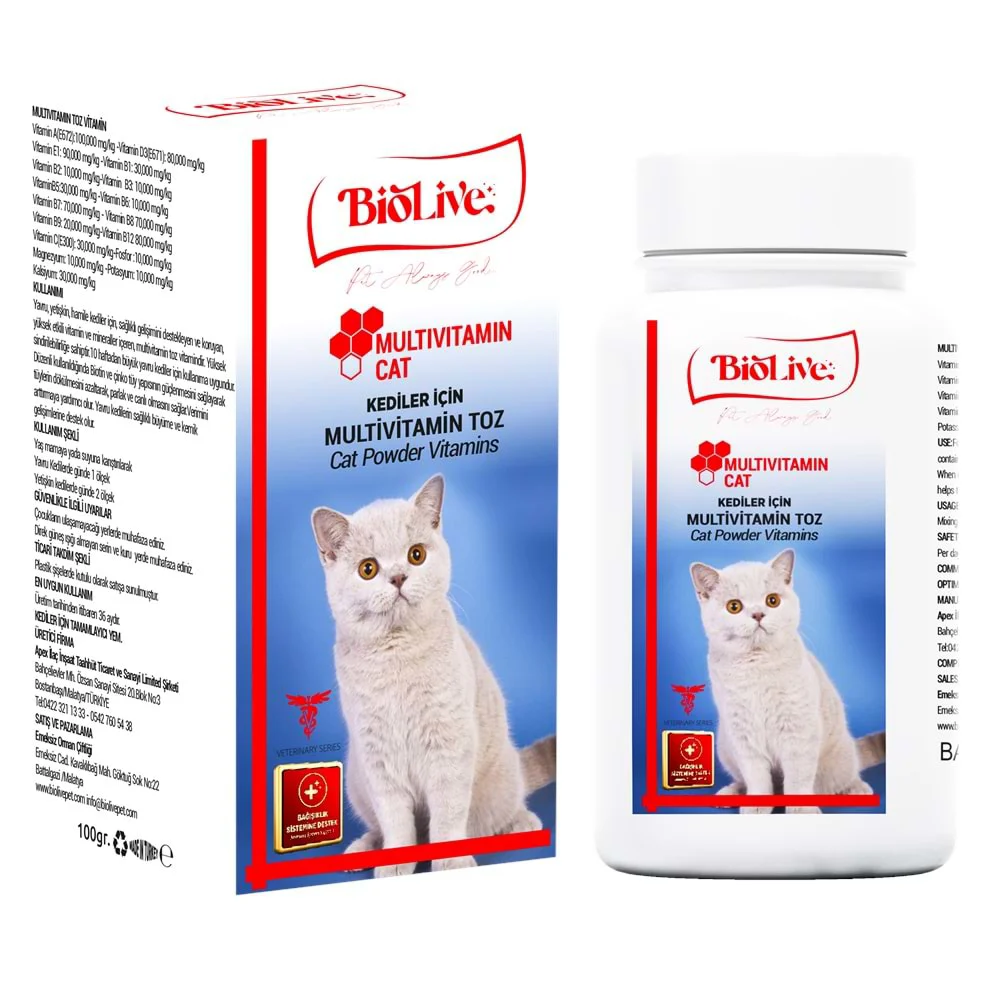 Biolive Kediler İçin Multimin Toz min 100gr Biolive Kediler İçin Multimin Toz min 100gr