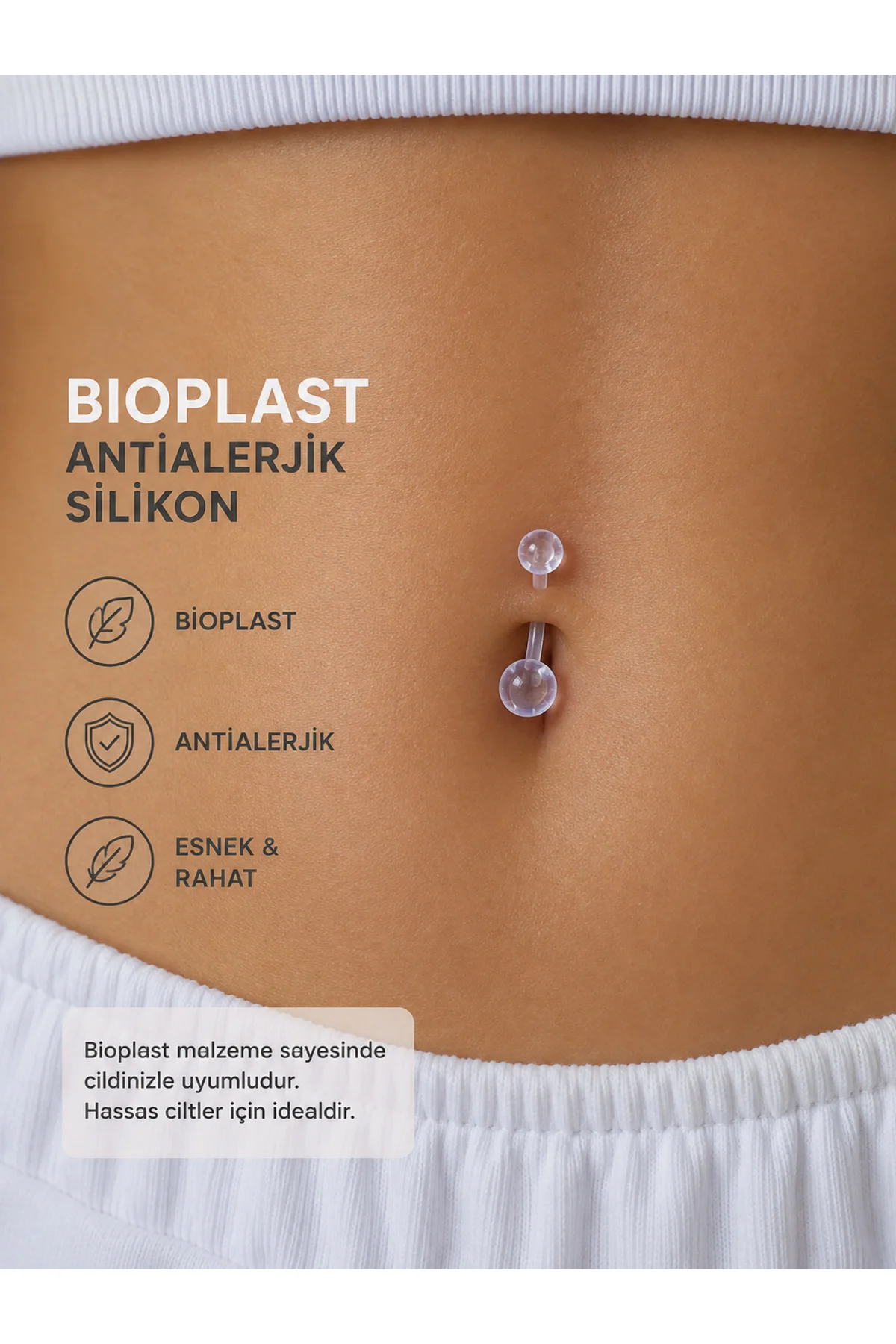 Bioplast esnek silikon şeffaf göbek piercingi Fiyatı, Yorumları ve Özellikleri