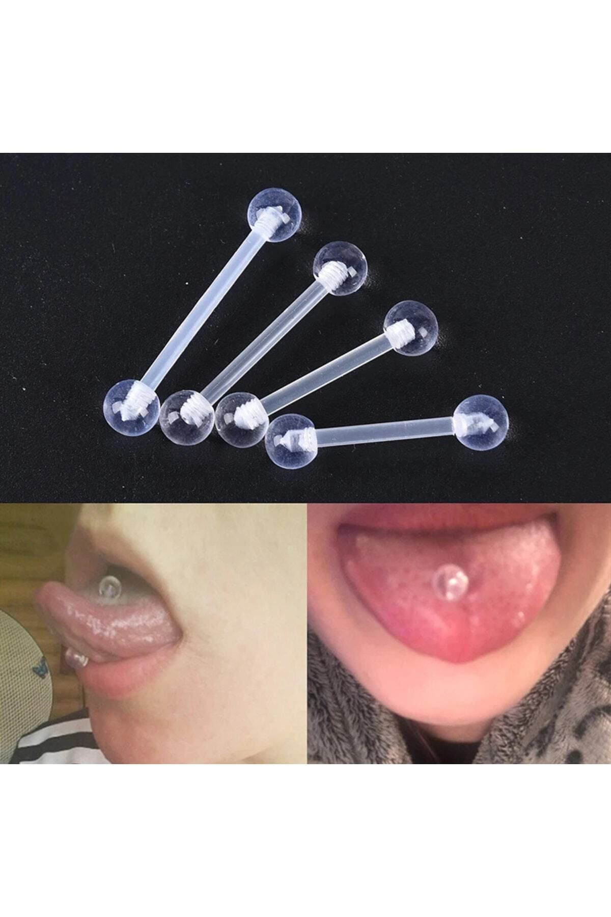 Bioplast Şeffaf Antialerjik Esnek Silikon Dil Piercingi