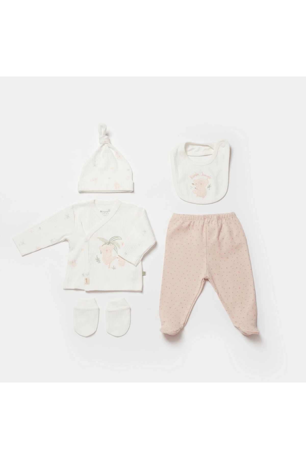 Bibaby Biorganic Koala Jungle 5'Li Hastane Çıkış Seti 62325 Pembe