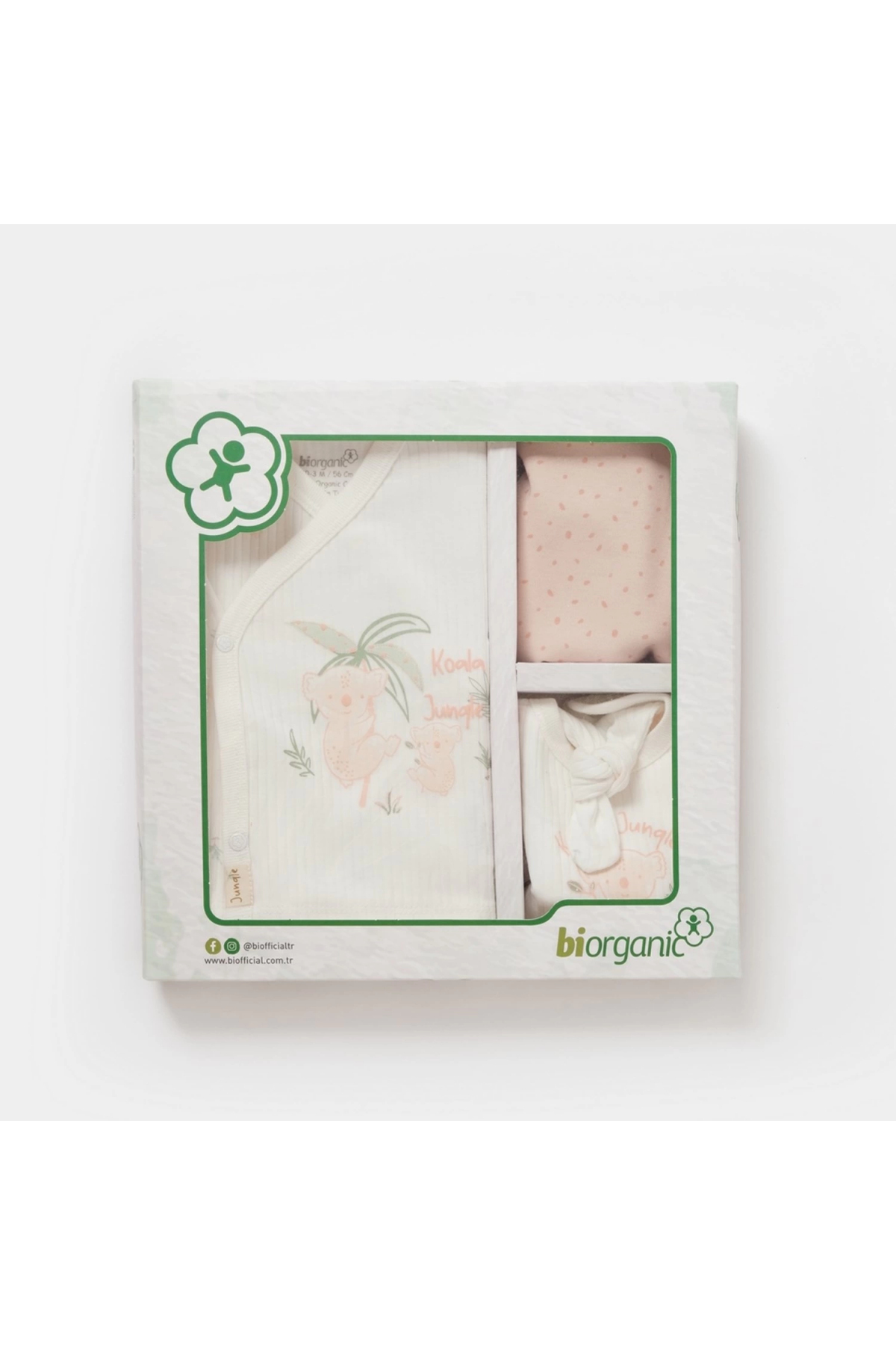 Bibaby Biorganic Koala Jungle 5'Li Hastane Çıkış Seti 62325 Pembe