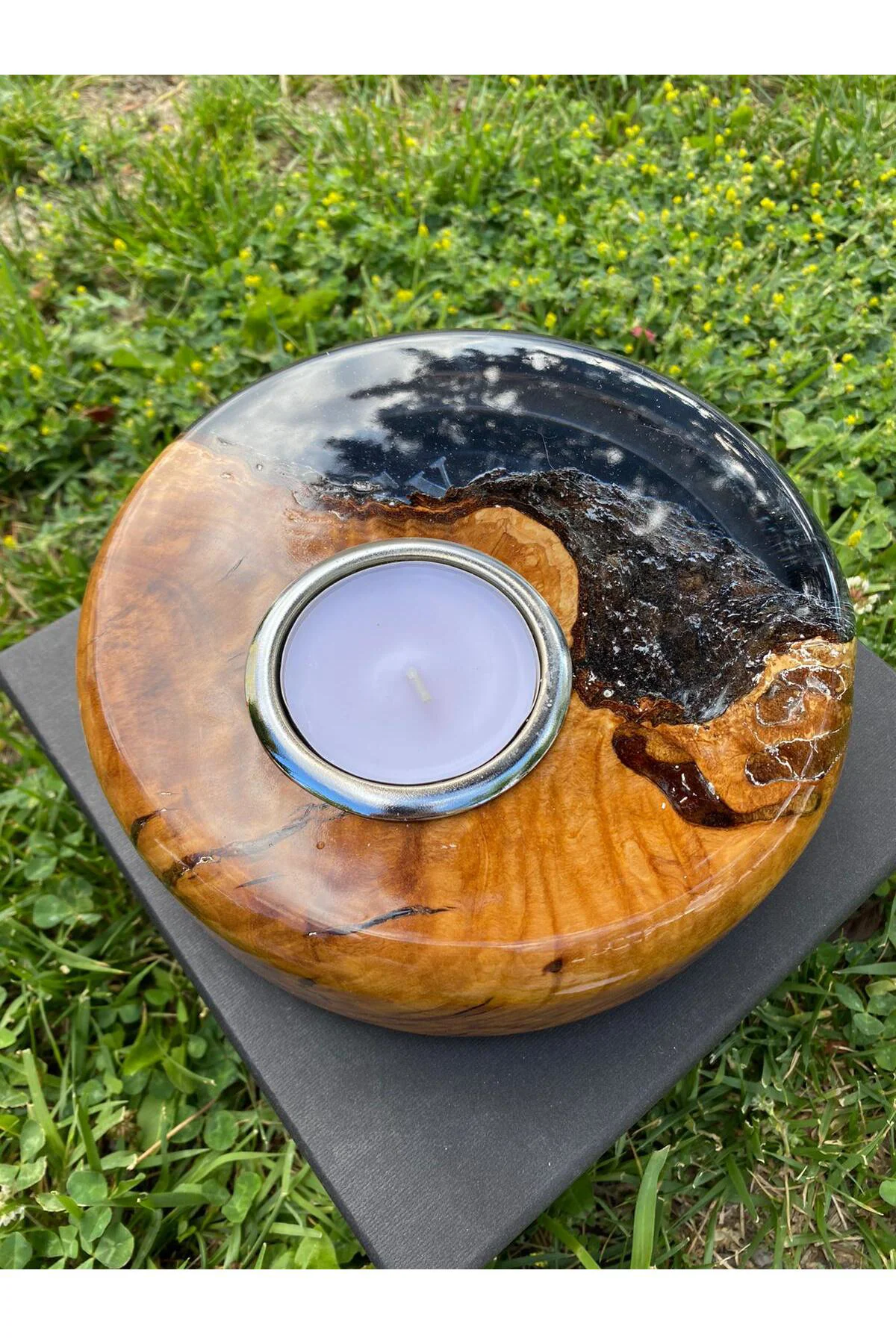 Biosy Zeytin Ağacından Mumluk Füme 18,5 cm