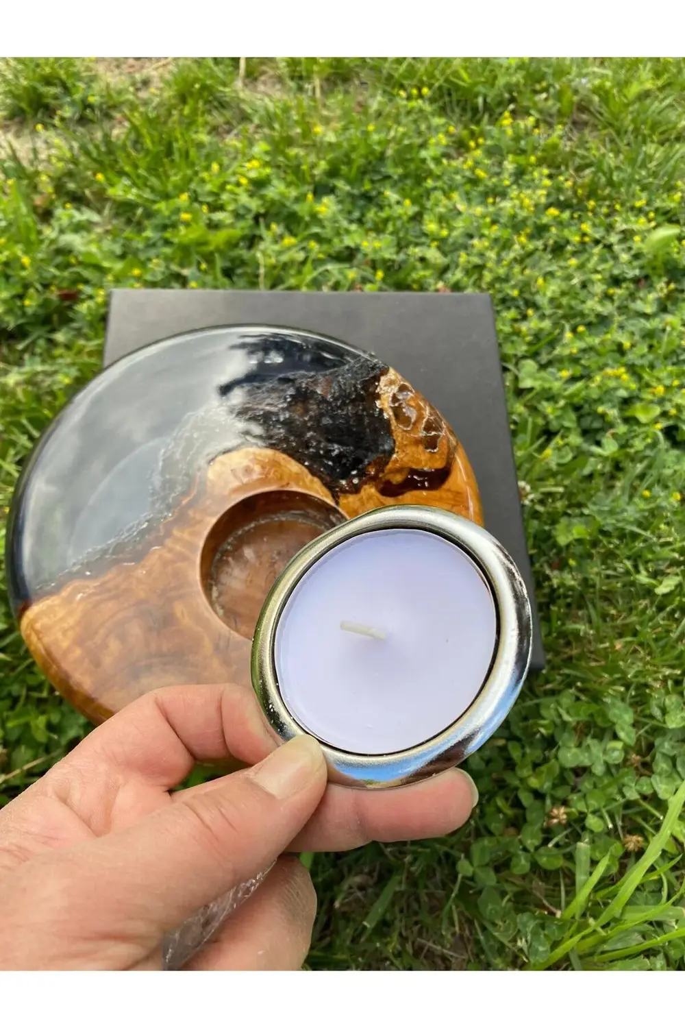 Biosy Zeytin Ağacından Mumluk Füme 18,5 cm