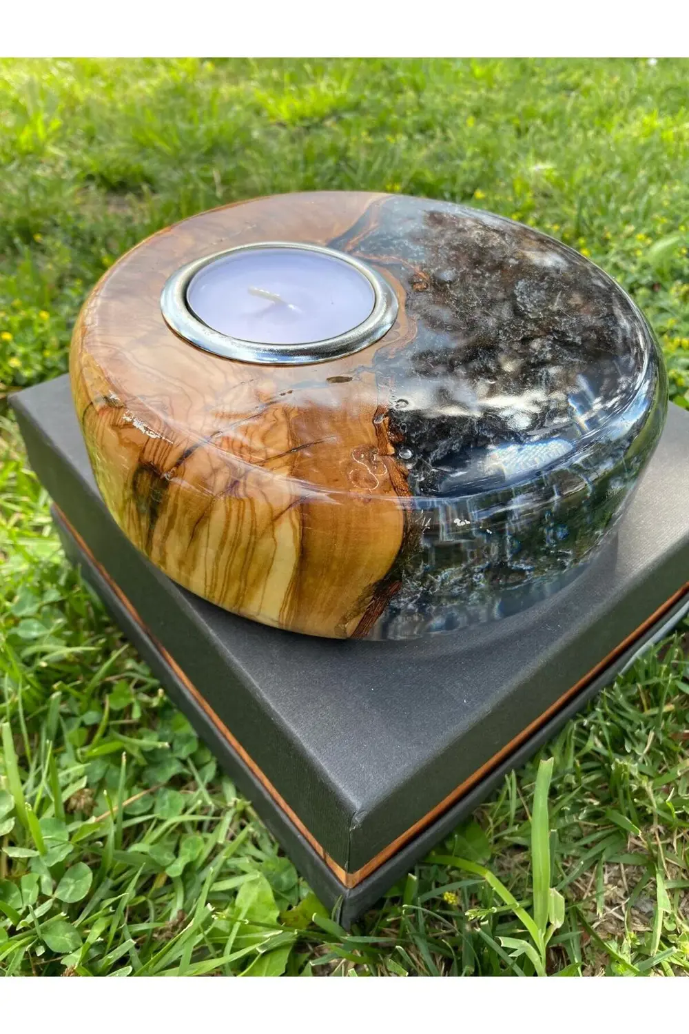 Biosy Zeytin Ağacından Mumluk Füme 18,5 cm