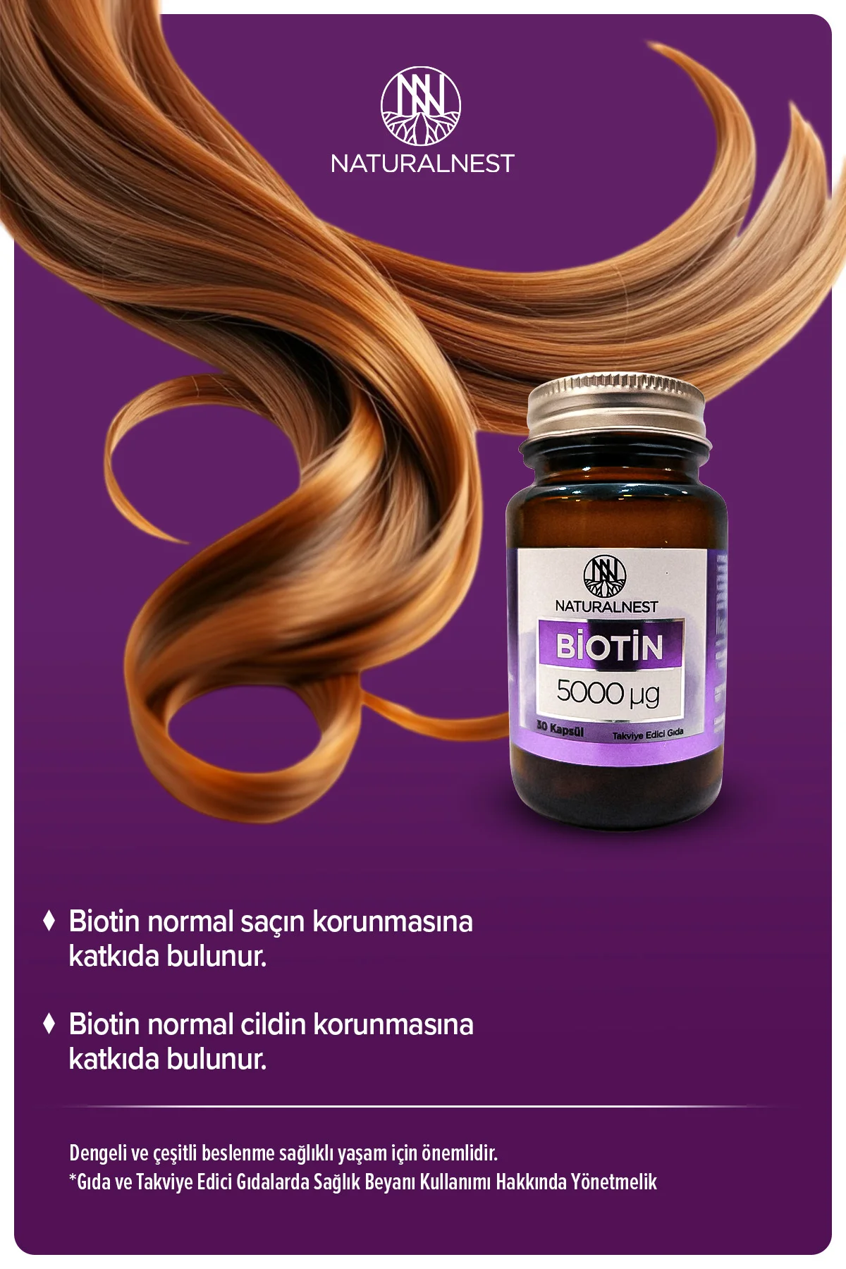 Biotin 5.000 mcg 30 Kapsül