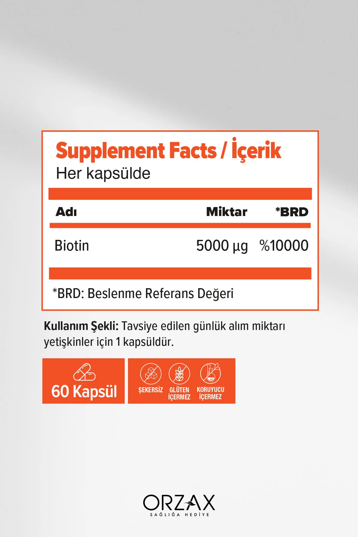 Biotin 5000 Mcg 60 Kapsül