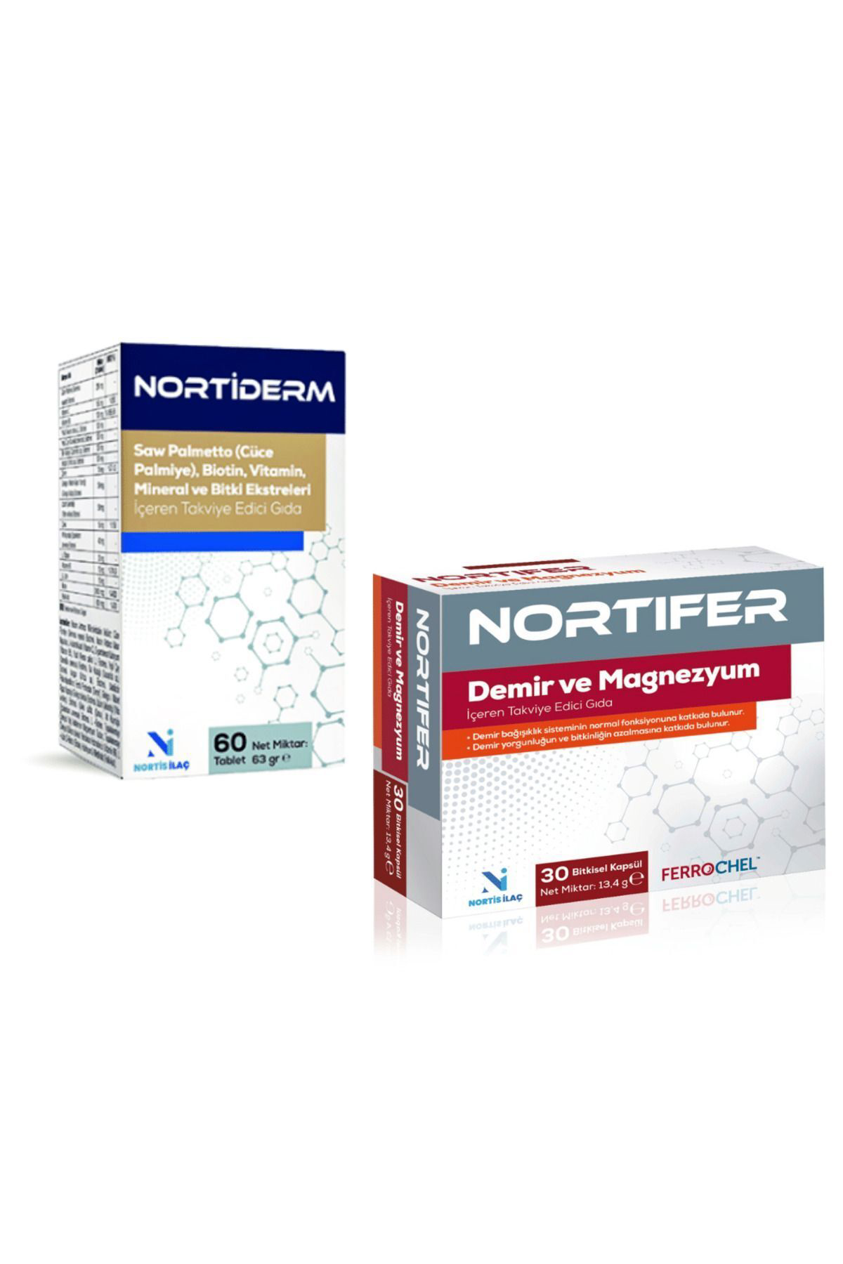 Nortiderm Biotin 60 Tablet / Nortifer Demir-Magnezyum 30 Tablet