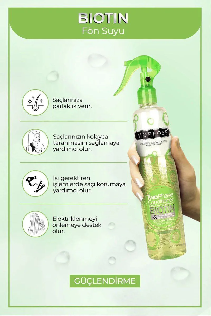 Biotin Çift Fazlı Saç Kondisyoner Fön Suyu 400 ML - Isı Korumalı Saç Bakımı Fiyatı, Yorumları ve Özellikleri