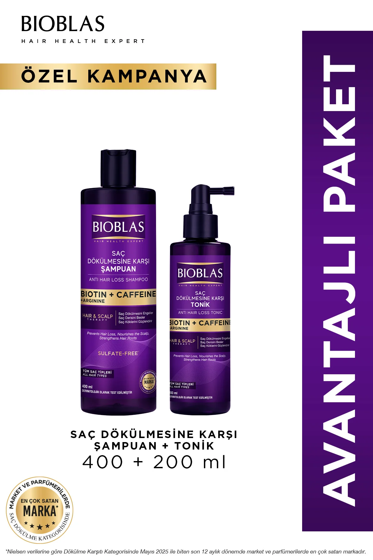 Biotin & Kafein Saç Dökülmesine Karşı Tonik + Şampuan Biotin & Kafein Saç Dökülmesine Karşı Tonik + Şampuan