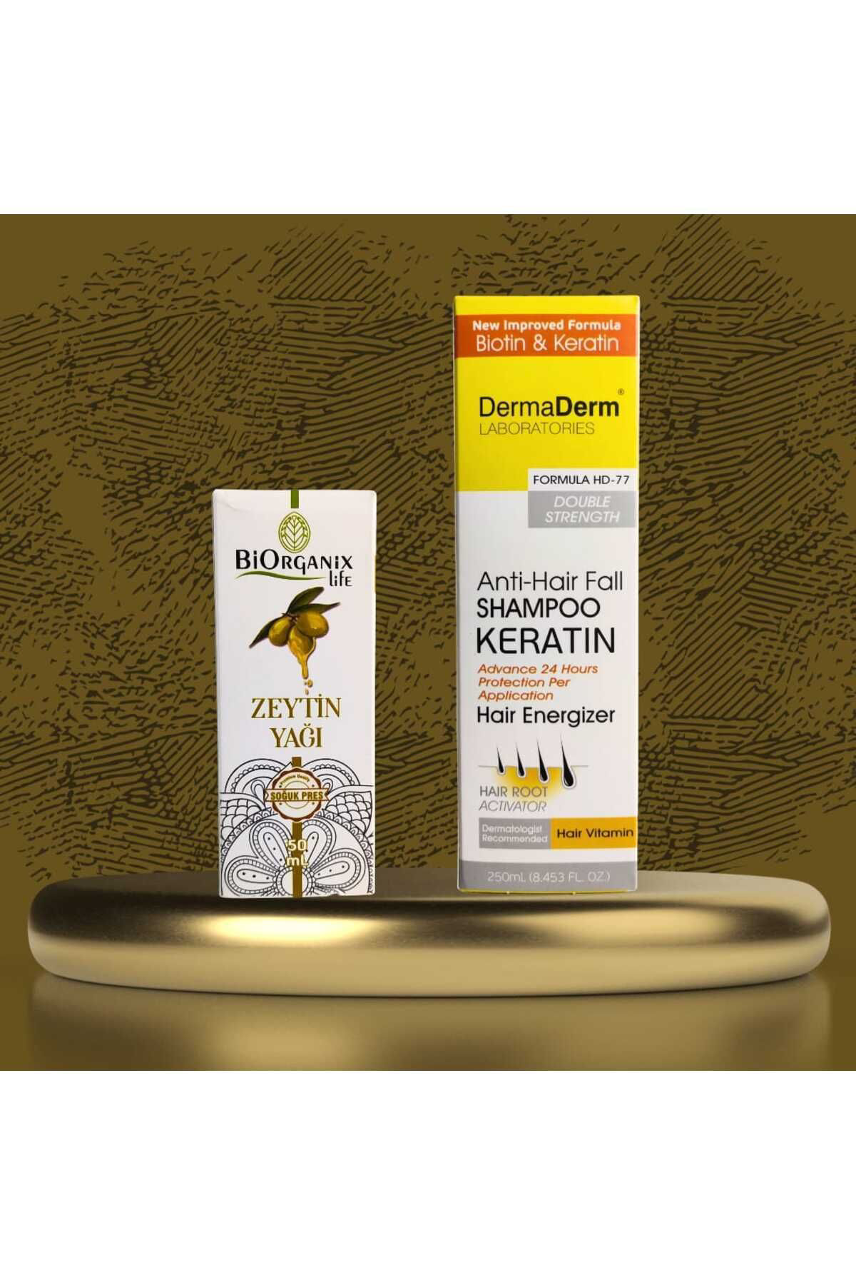 Biotin & Keratin Şampuan 250 ml ve Soğuk Sıkım Zeytinyağı İle Sağ