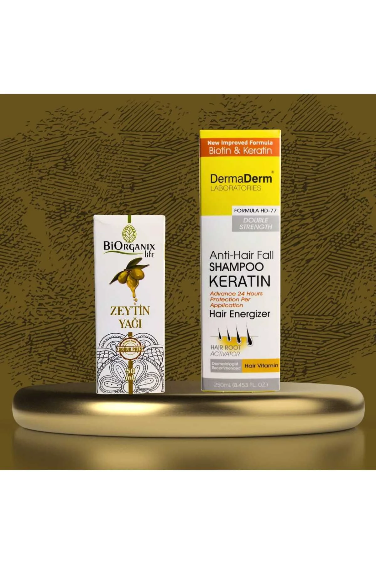 Biotin & Keratin Şampuan 250 ml ve Soğuk Sıkım Zeytinyağı İle Sağ