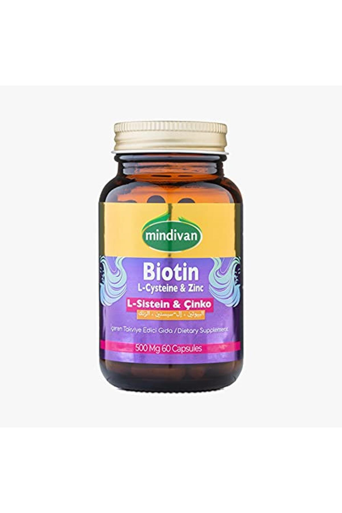 Biotin, L-Sistein ve Çinko İçeren Takviye Edici Gıda - 500 Mg 60 