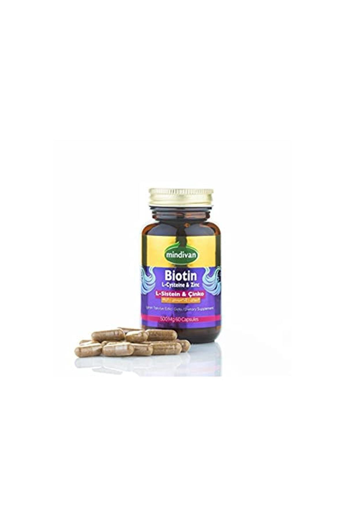 Biotin, L-Sistein ve Çinko İçeren Takviye Edici Gıda - 500 Mg 60 