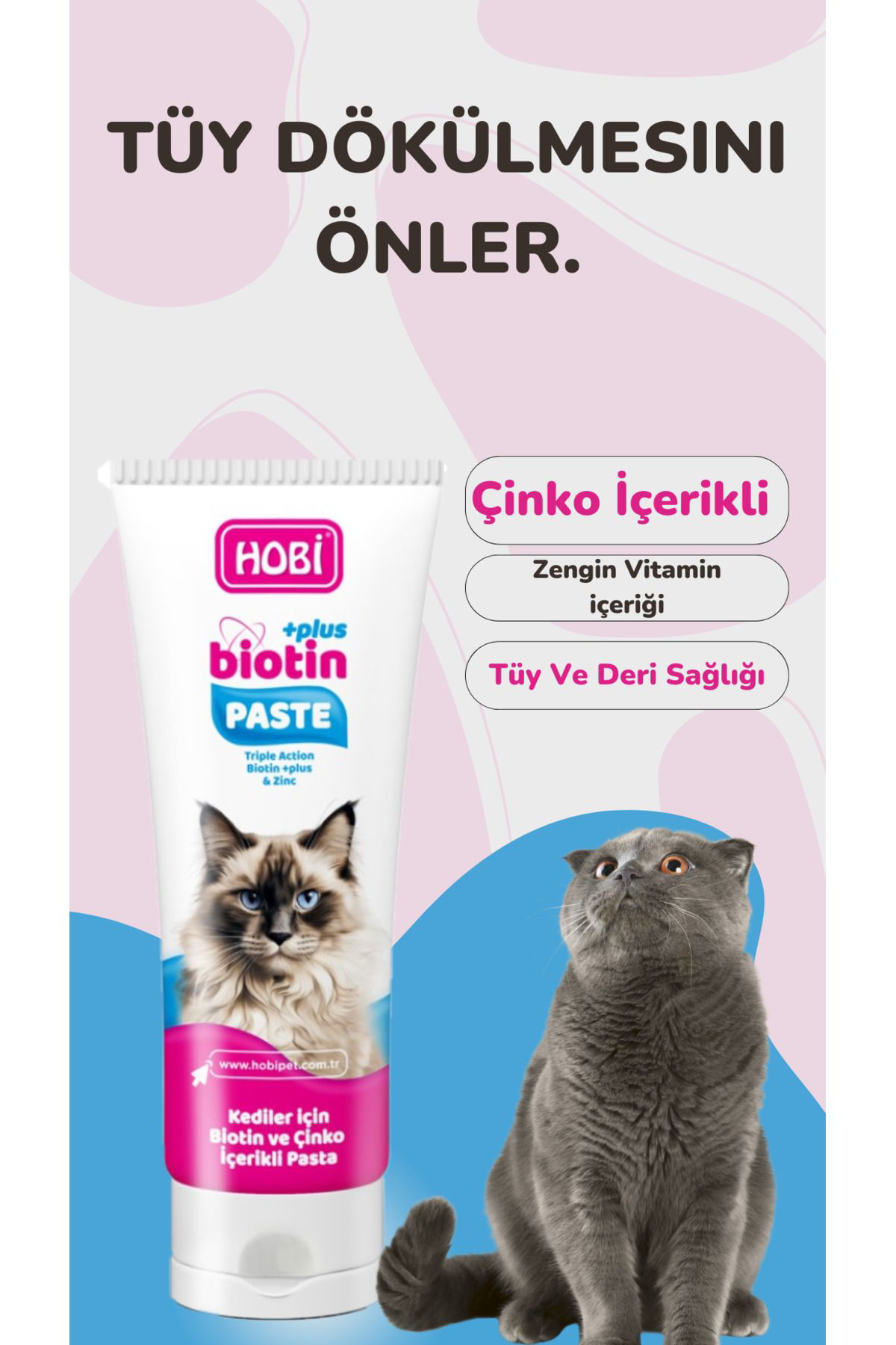 Hobi Biotin Paste Kediler İçin Biotin Ve Çinko Pastası 100Gr