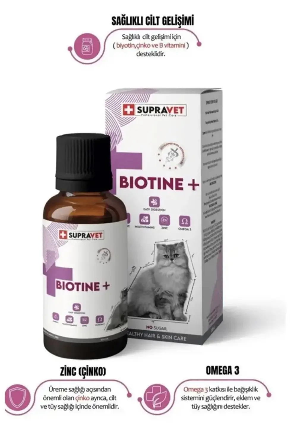 Supravet Biotine Kedi Tüy Dökümü Önleyici 100Ml