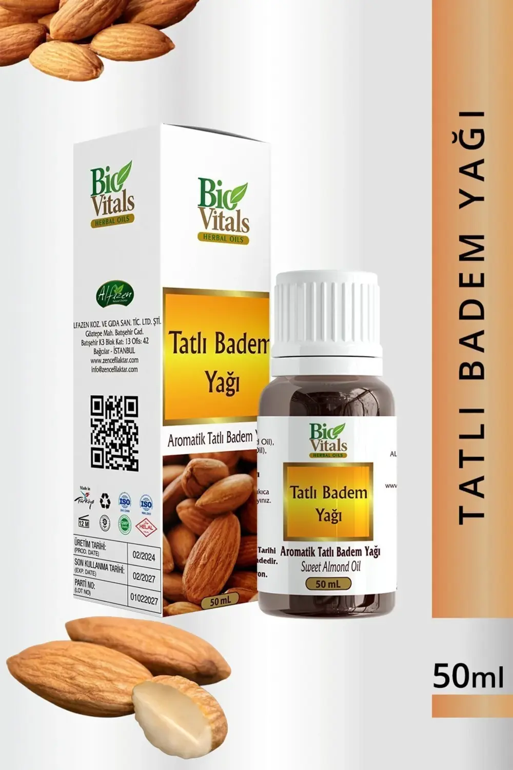 Biovitals Tatlı Badem Yağı 50 ml SKT2028