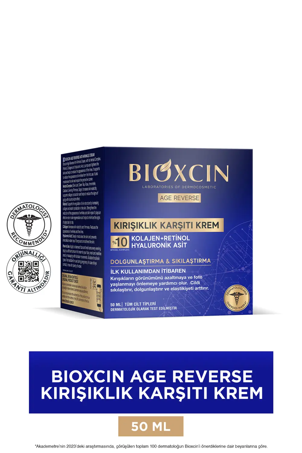 Bioxcin Age Reverse Kırışıklık Karşıtı Krem 50 ML - %10 Retinol, 
