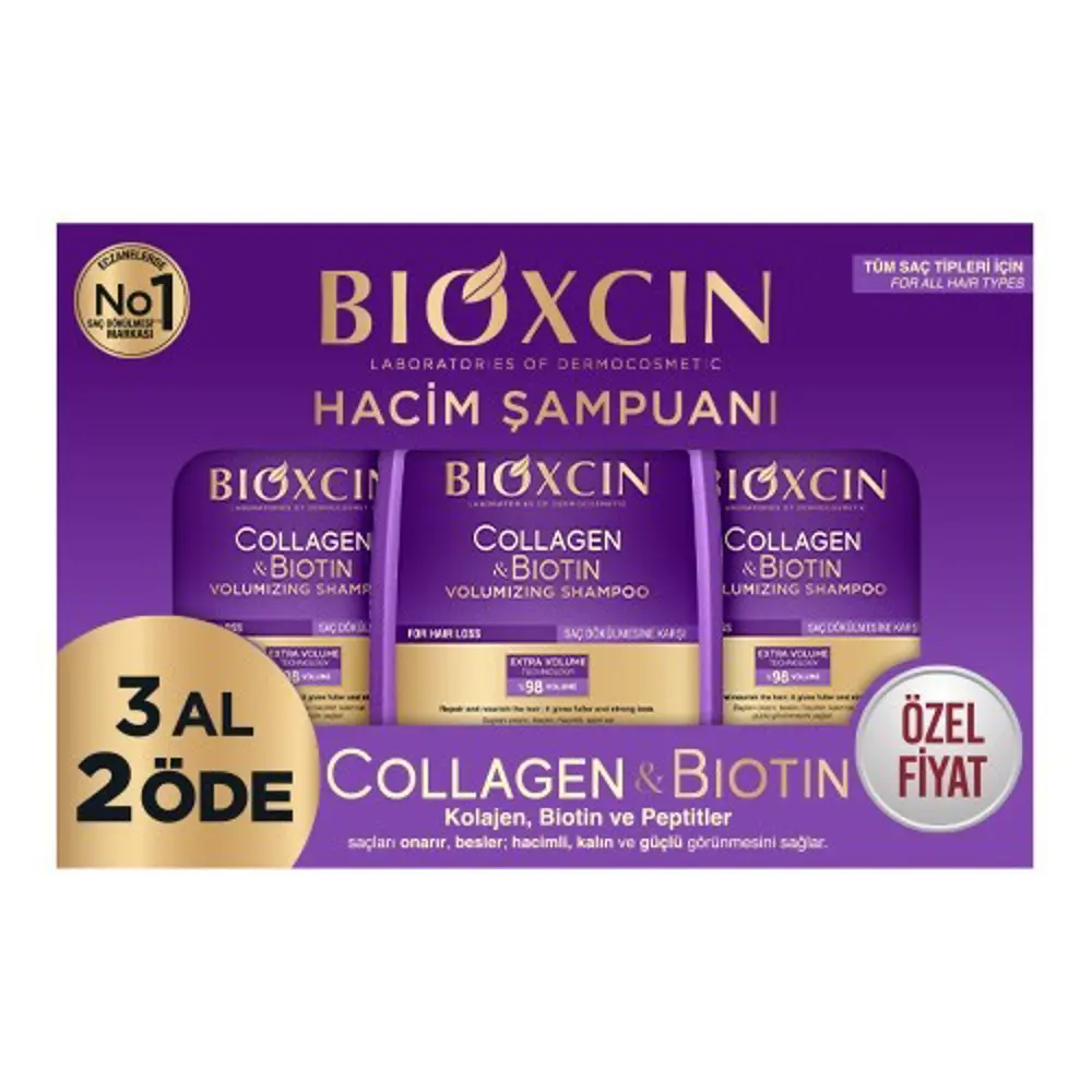 Bioxcin Collagen & Biotin Hacim Şampuanı 300 ml - 3 Al 2 Öde 8680