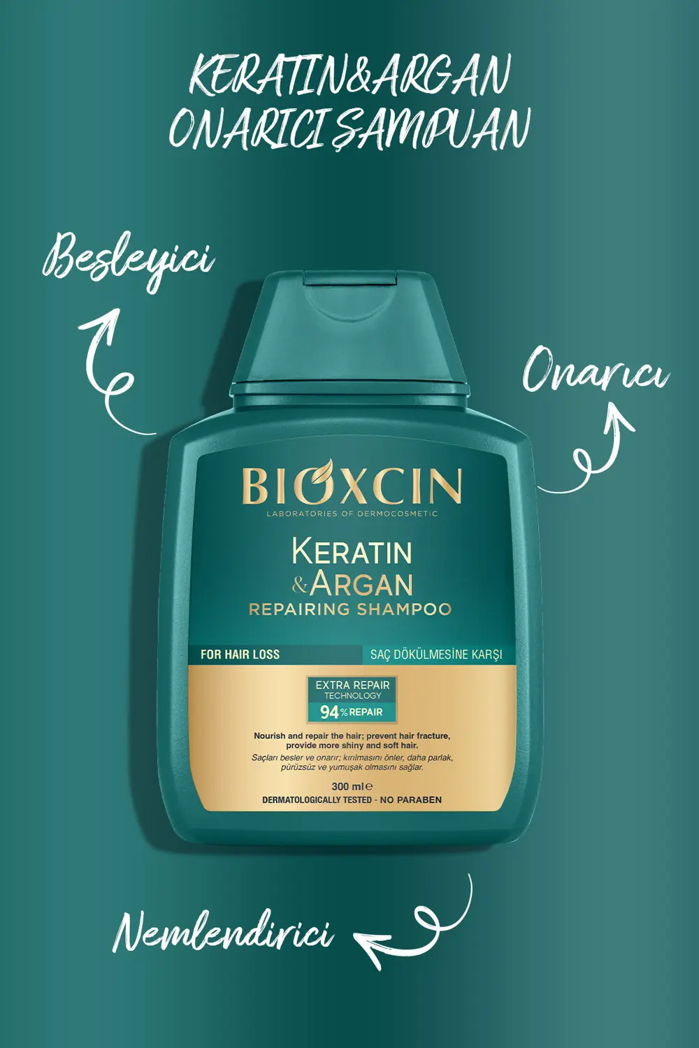 Bioxcin Keratin & Argan Onarıcı Bakım Şampuan 300 ml 3 Al 2 Öde -